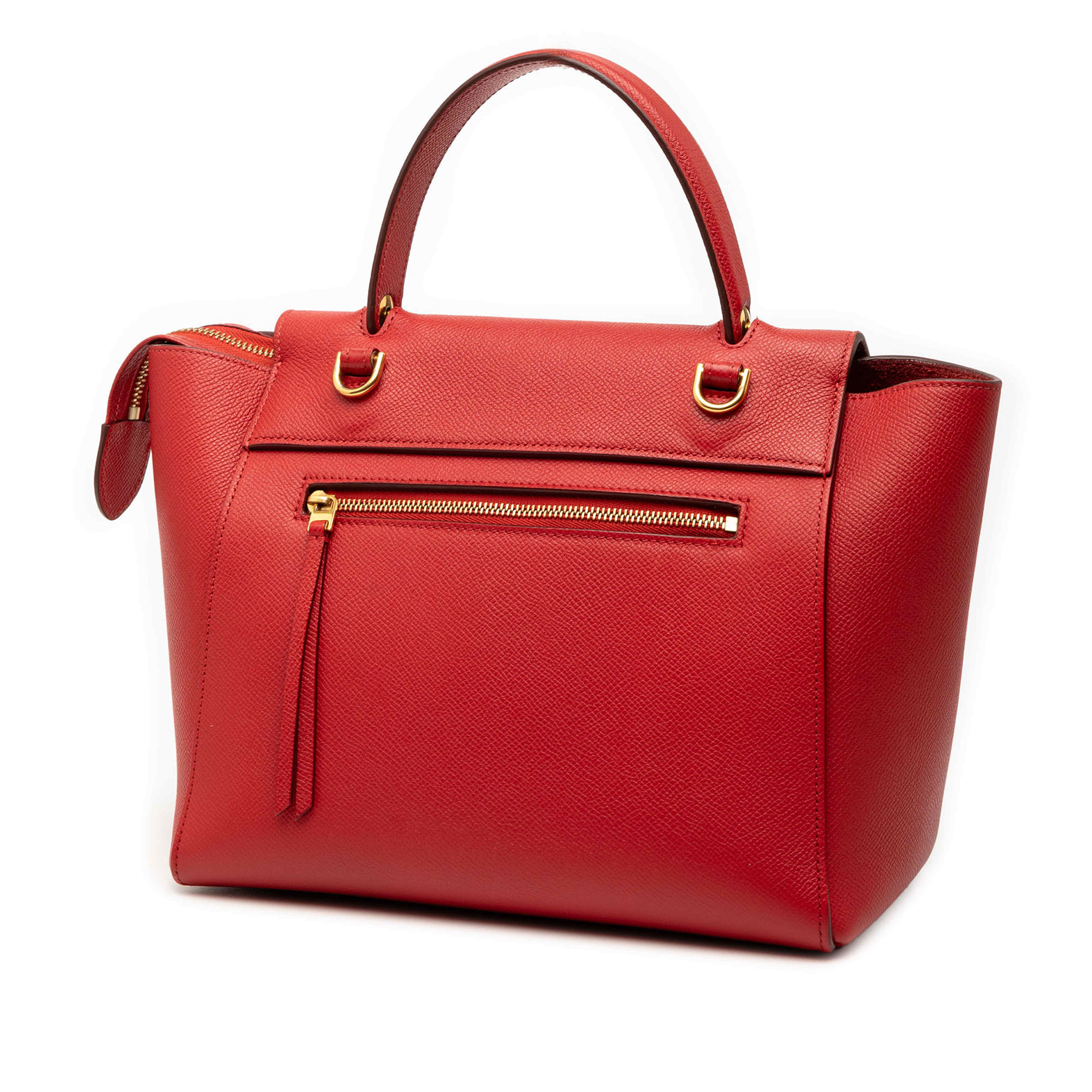 Celine Micro Grained Calfskin Belt Bag, från Luxclusif, i färgen röd. Klicka för att öppna bilden i stort format