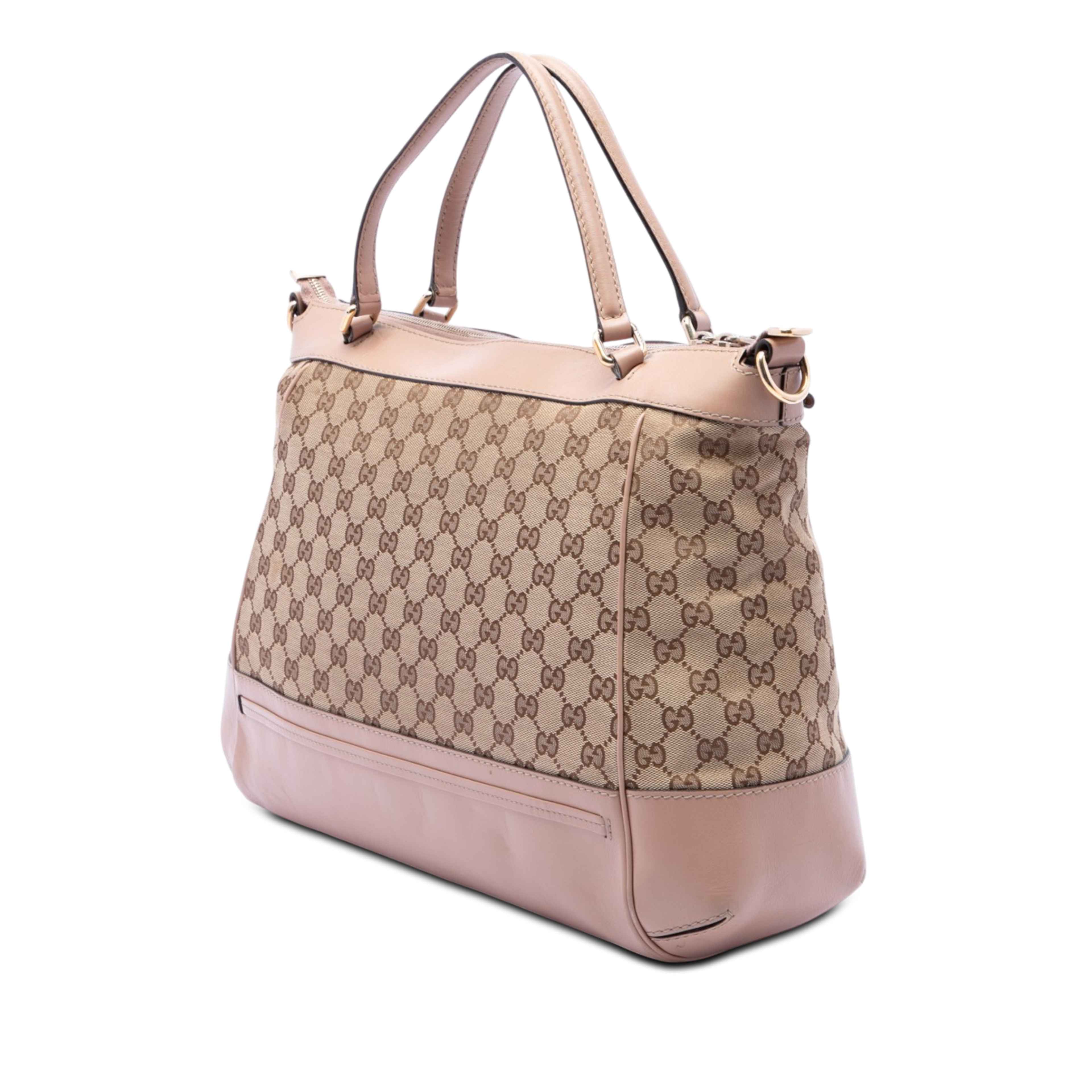 Gucci Gg Canvas Mayfair Satchel, från Luxclusif, i färgen beige. Klicka för att öppna bilden i stort format
