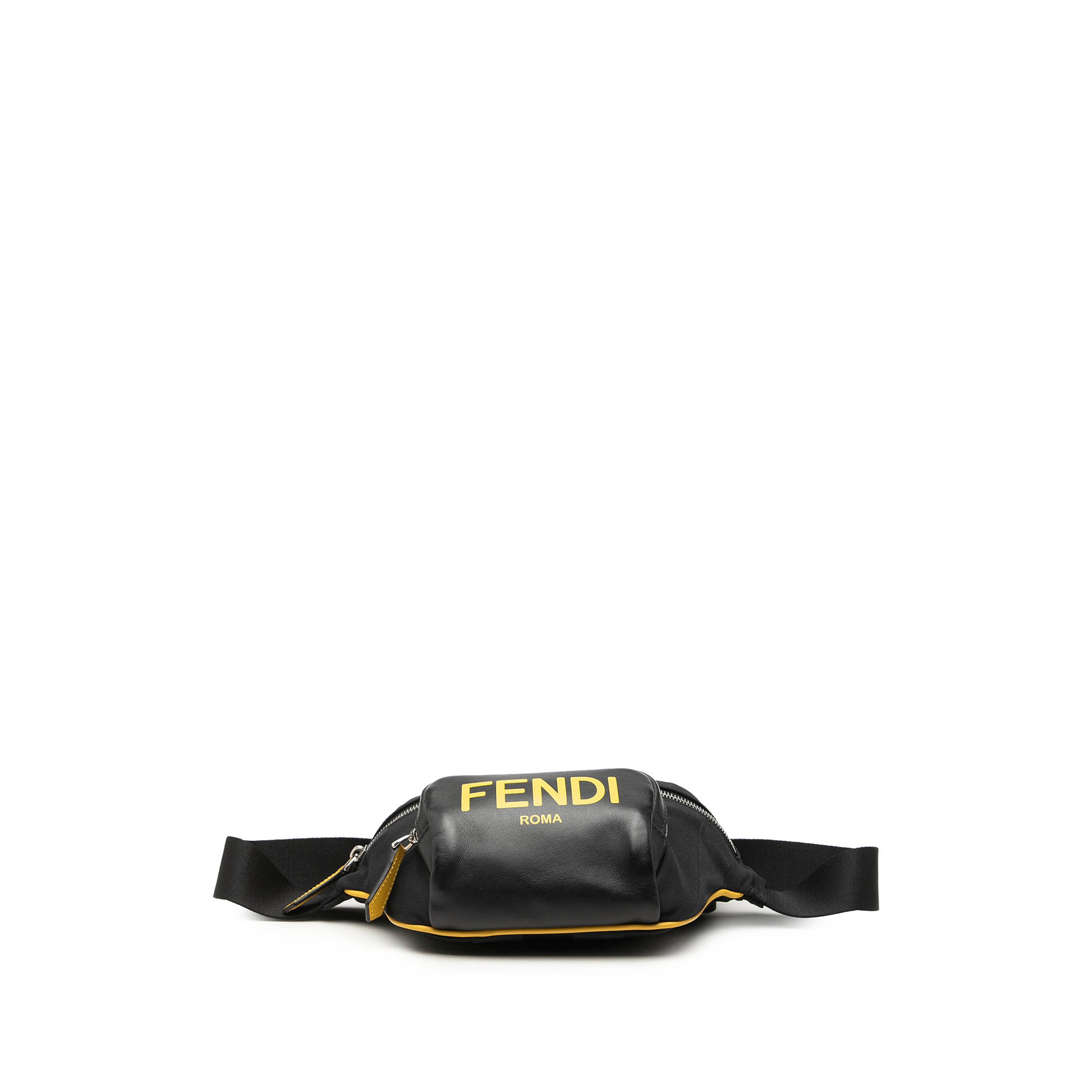 Fendi Nylon And Leather Logo Belt Bag, från Luxclusif, i färgen svart. Klicka för att öppna bilden i stort format