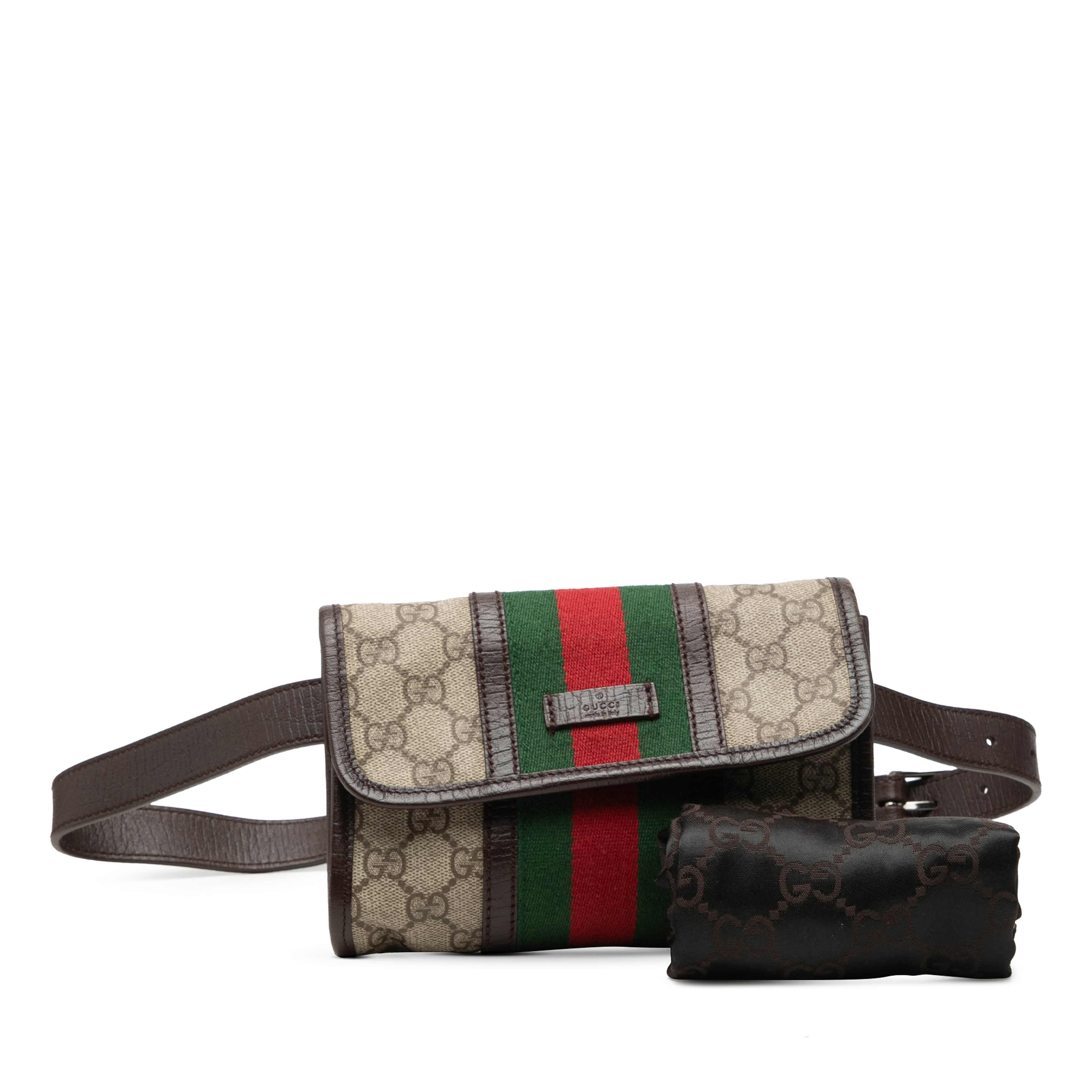 Gucci Gg Supreme Web Belt Bag, från Luxclusif, i färgen beige. Klicka för att öppna bilden i stort format