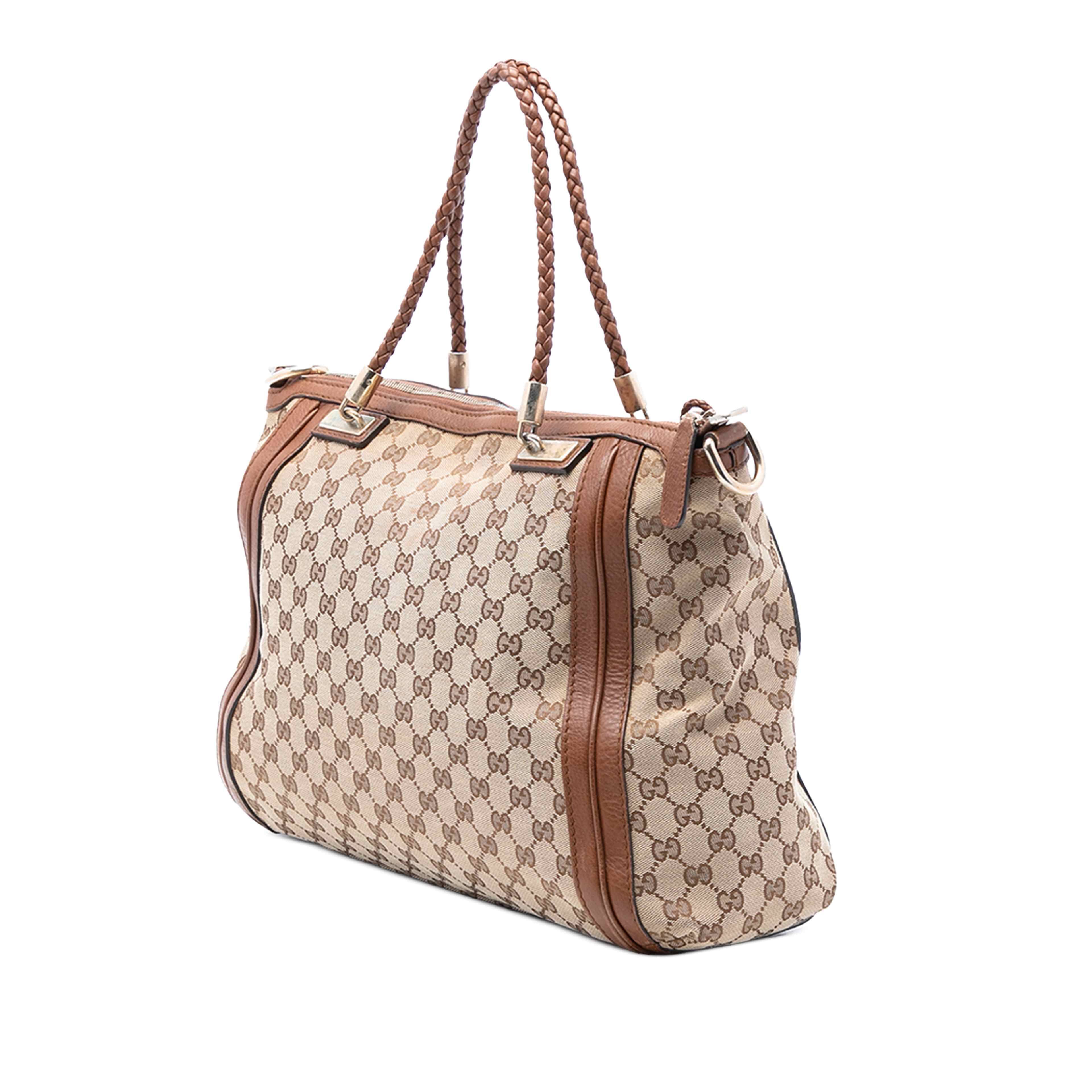 Gucci Large Gg Canvas Bella Satchel, från Luxclusif, i färgen beige. Klicka för att öppna bilden i stort format