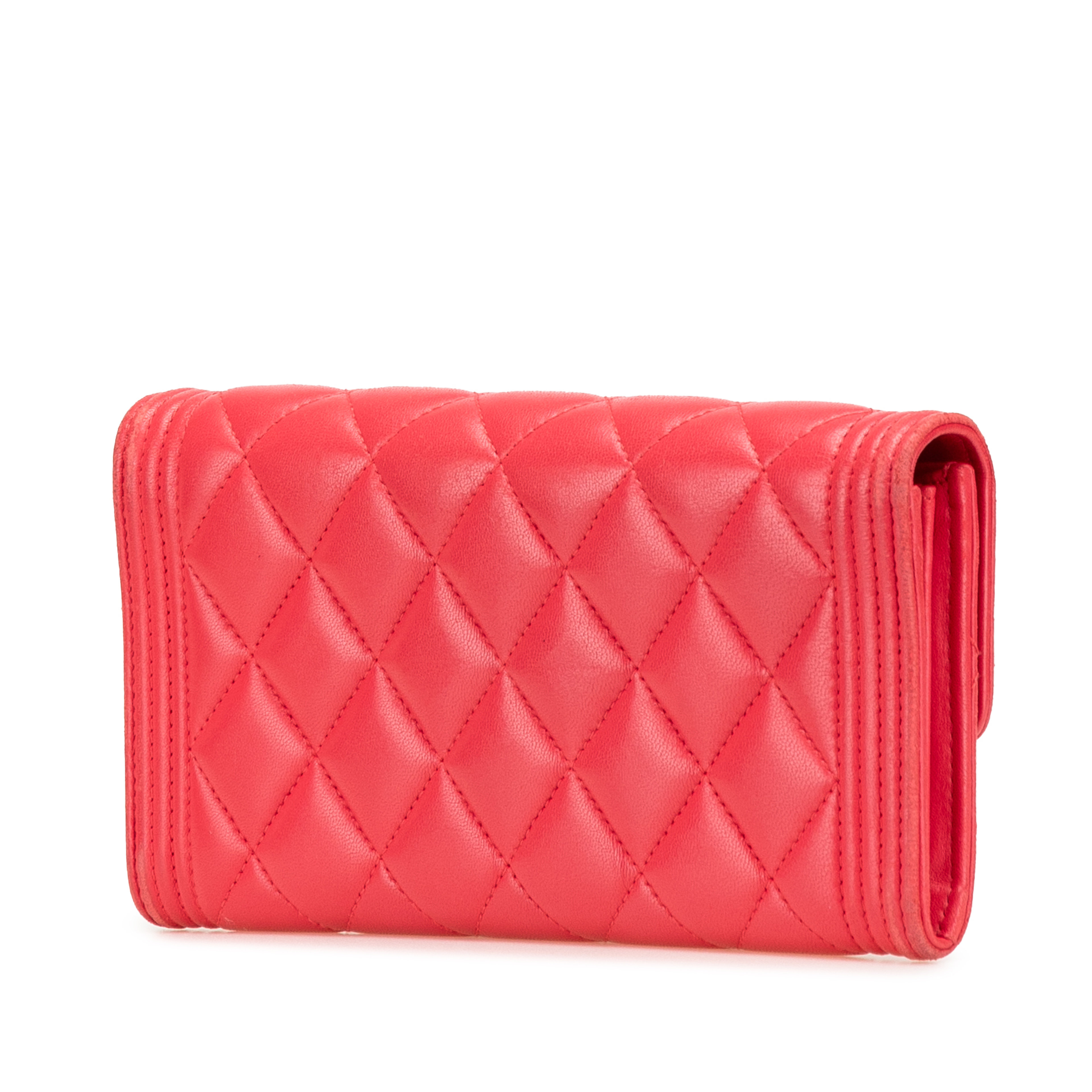 Chanel Cc Quilted Lambskin Boy Flap Wallet
