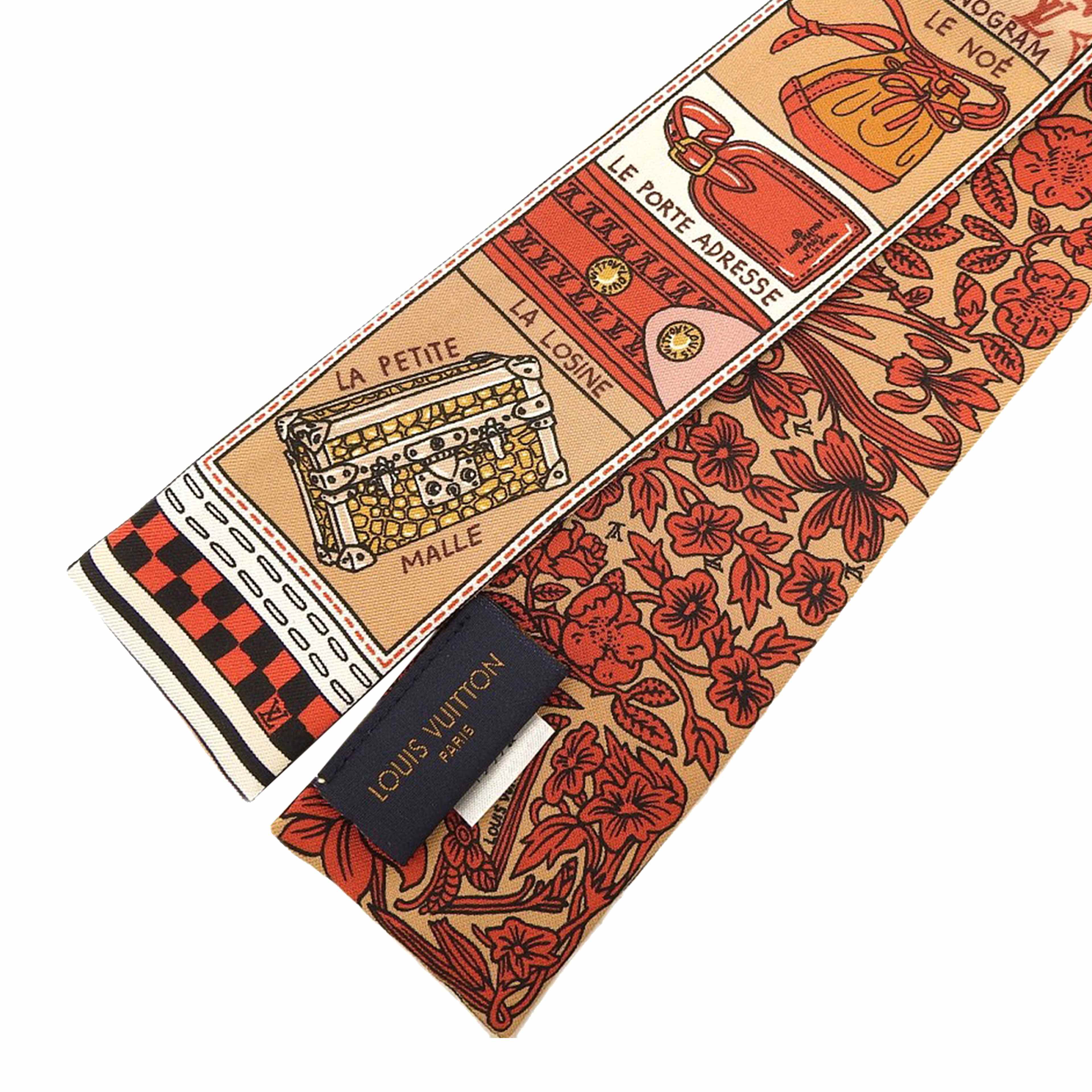 Louis Vuitton Jeu De Louis Bb Silk Scarf, från Luxclusif, i färgen brown. Klicka för att öppna bilden i stort format