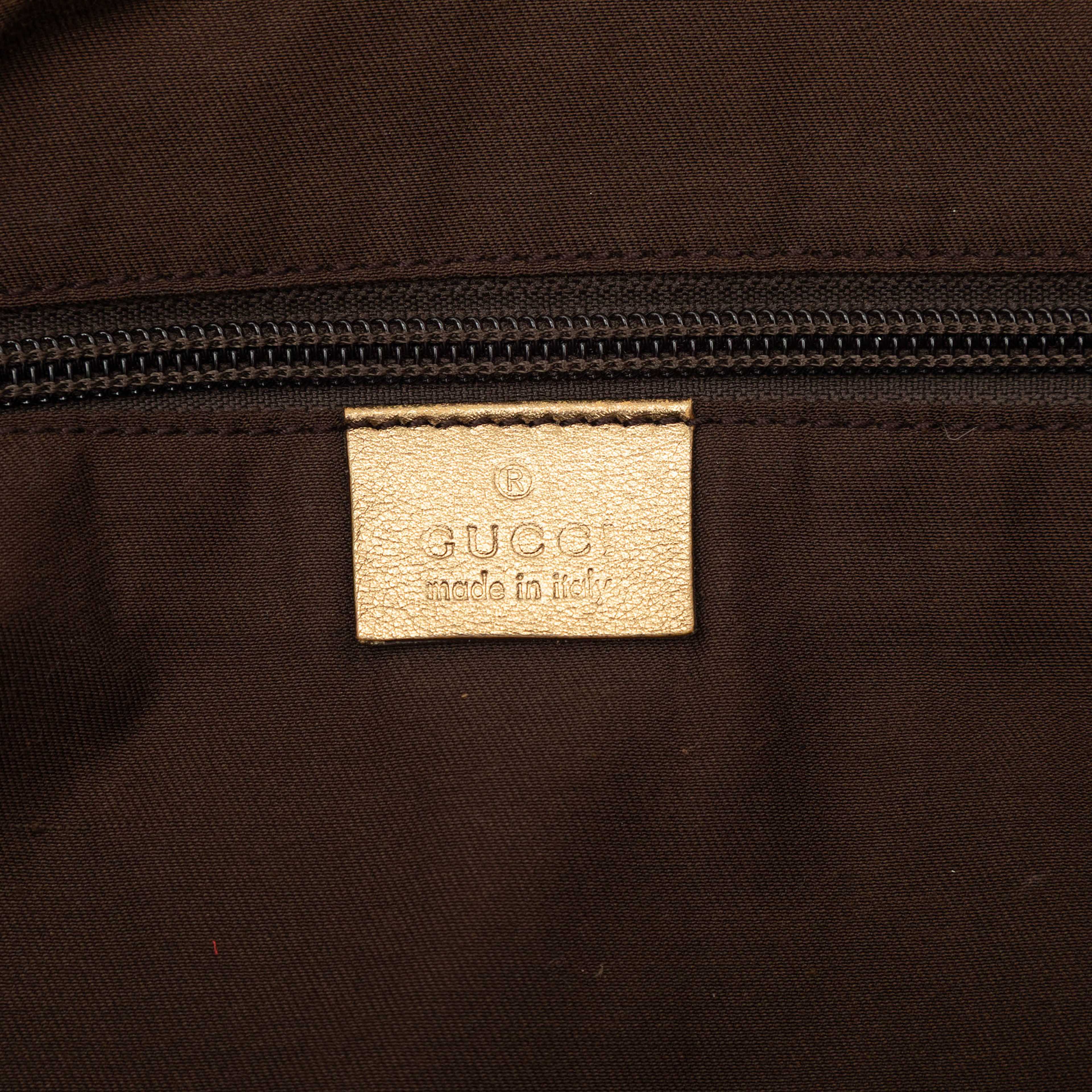 Gucci Gg Crystal Vertical Web Tote, från Luxclusif, i färgen gold. Klicka för att öppna bilden i stort format