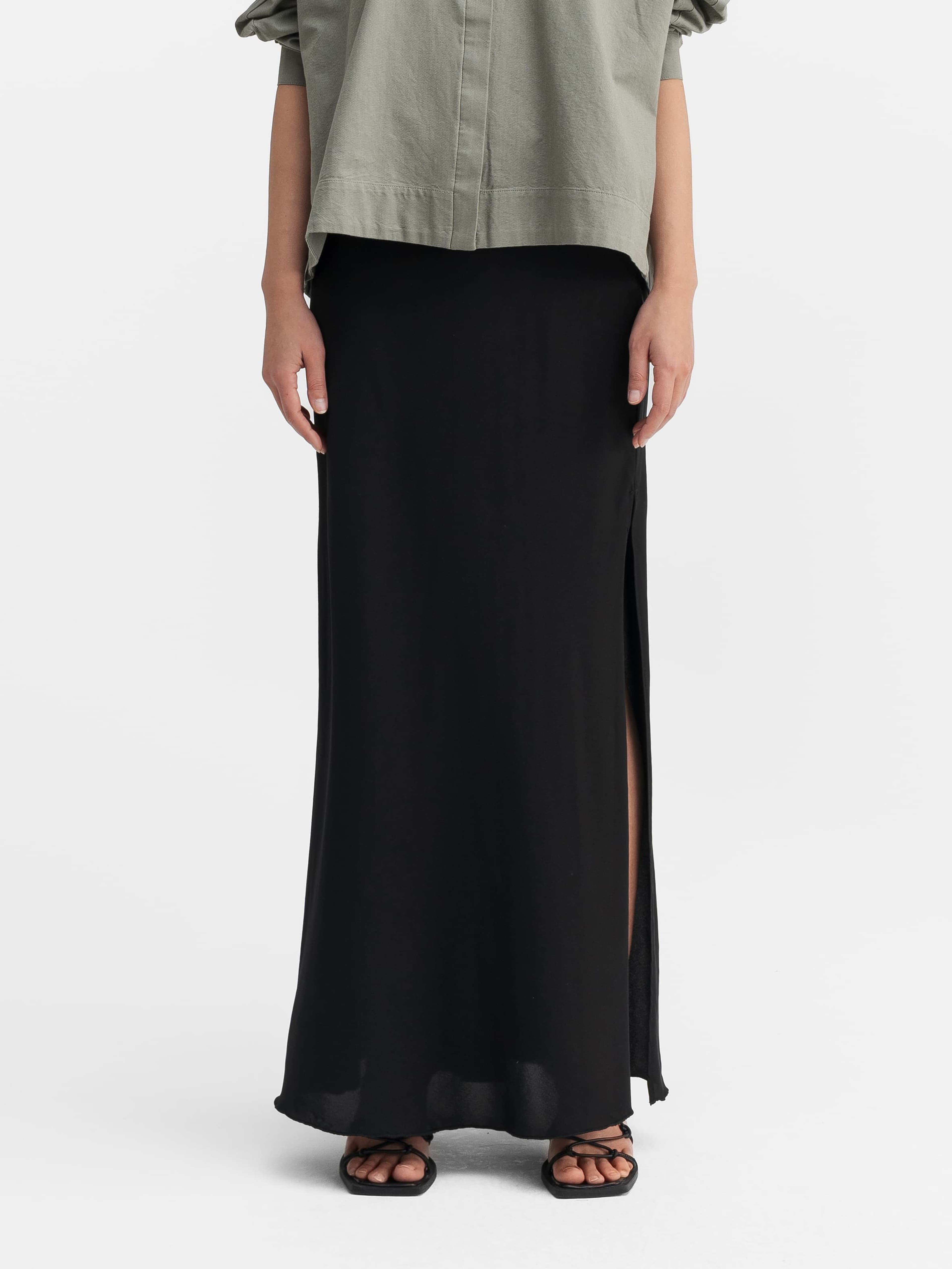 Hana Long Silk Skirt