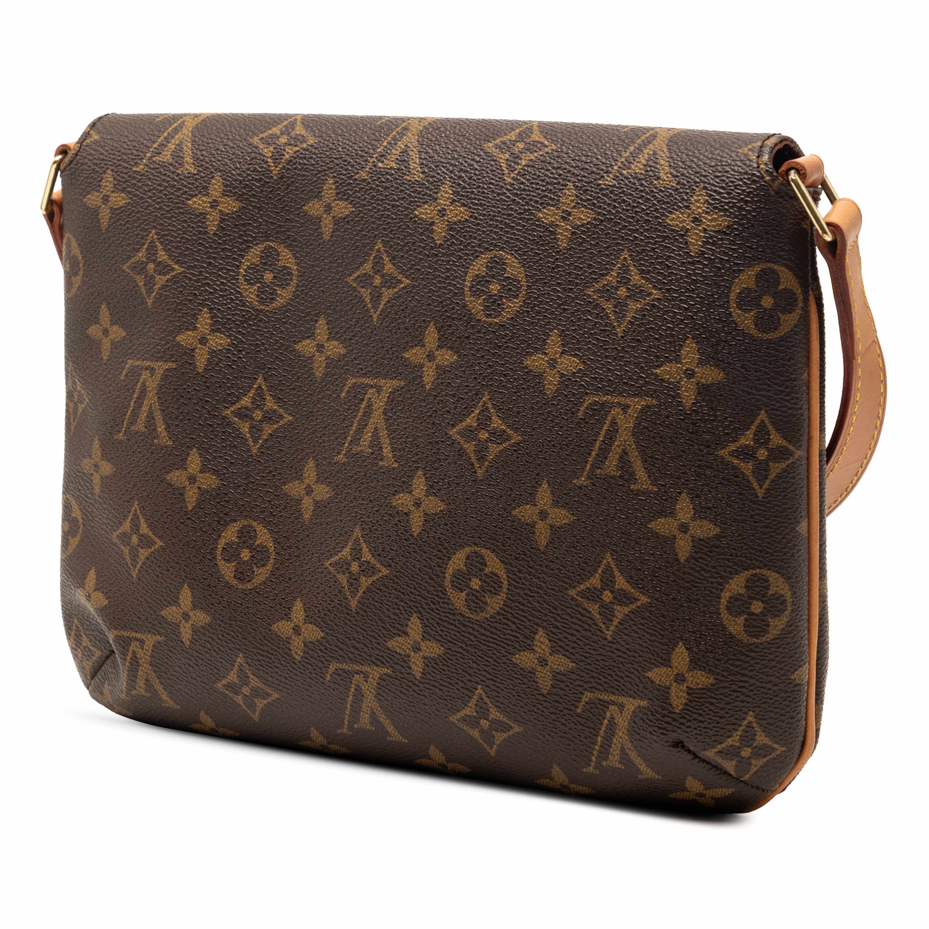 Louis Vuitton Monogram Musette Tango Short Strap, från Luxclusif, i färgen brown. Klicka för att öppna bilden i stort format