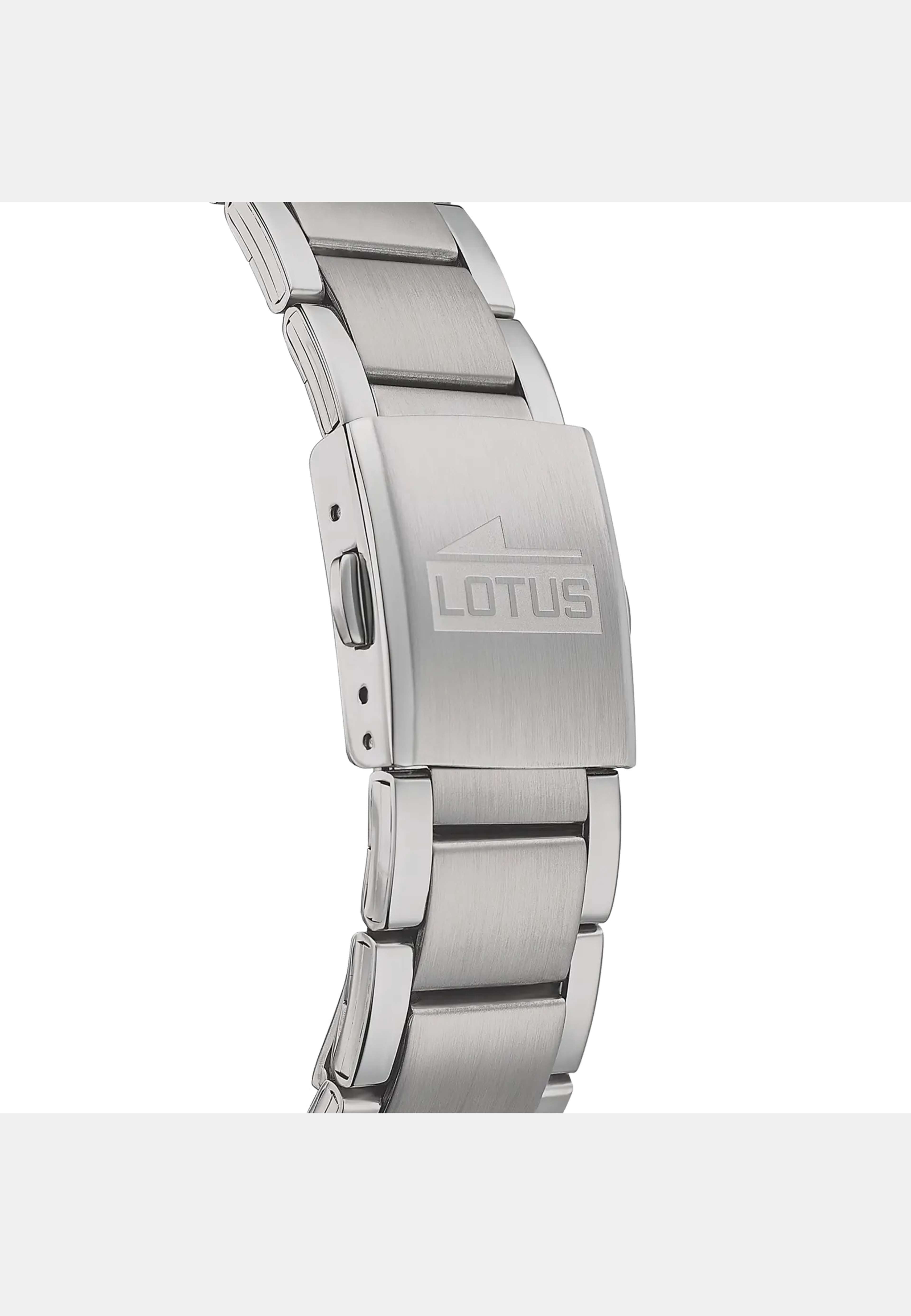 Lotus Herrklocka - Kronograf, Stål/svart, 42 Mm, från Lotus, i färgen silver. Klicka för att öppna bilden i stort format