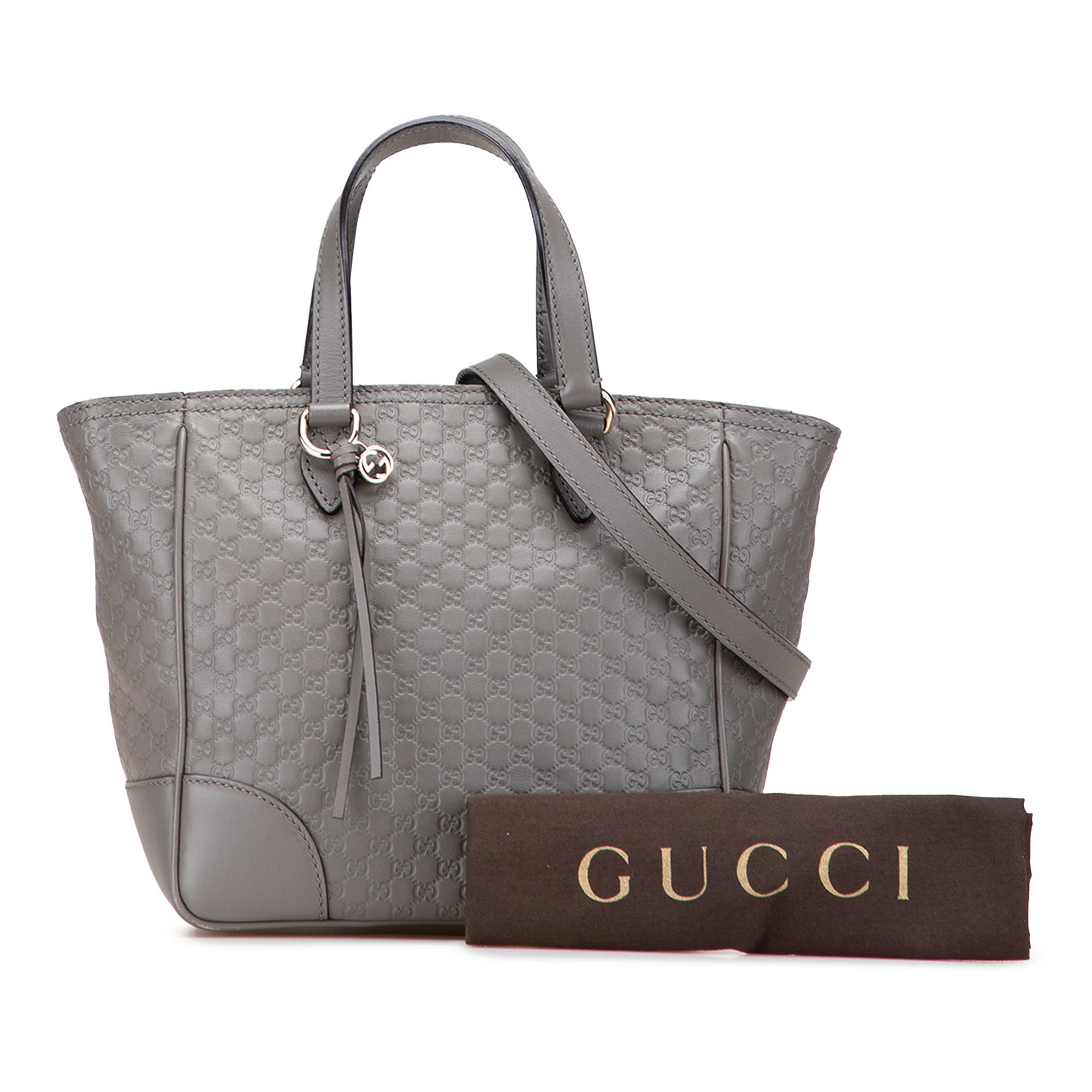 Gucci Small Microguccissima Bree Satchel, från Luxclusif, i färgen grå. Klicka för att öppna bilden i stort format