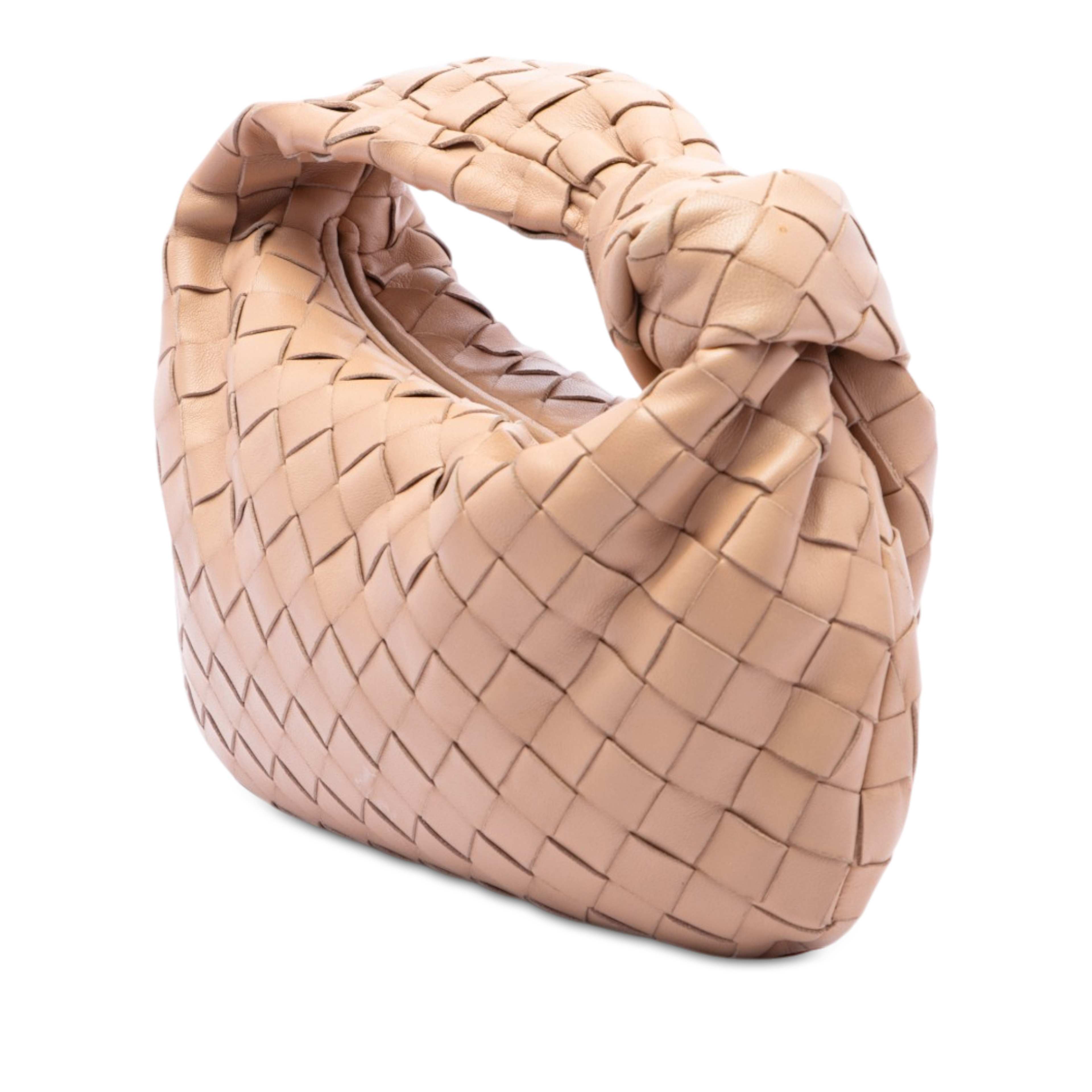 Bottega Veneta Mini Nappa Intrecciato Jodie, från Luxclusif, i färgen brun. Klicka för att öppna bilden i stort format