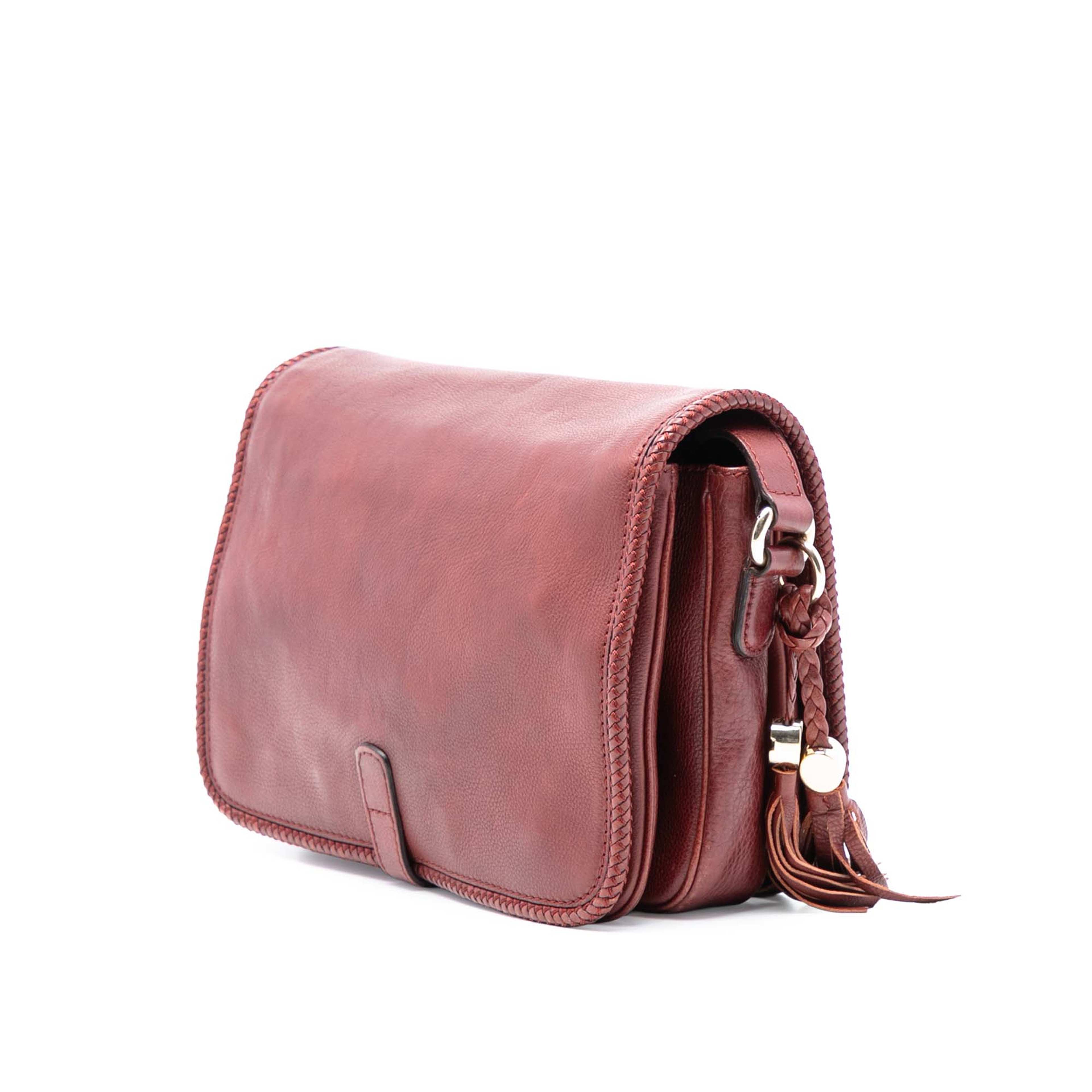 Gucci Leather Marrakech Crossbody, från Luxclusif, i färgen dark red. Klicka för att öppna bilden i stort format