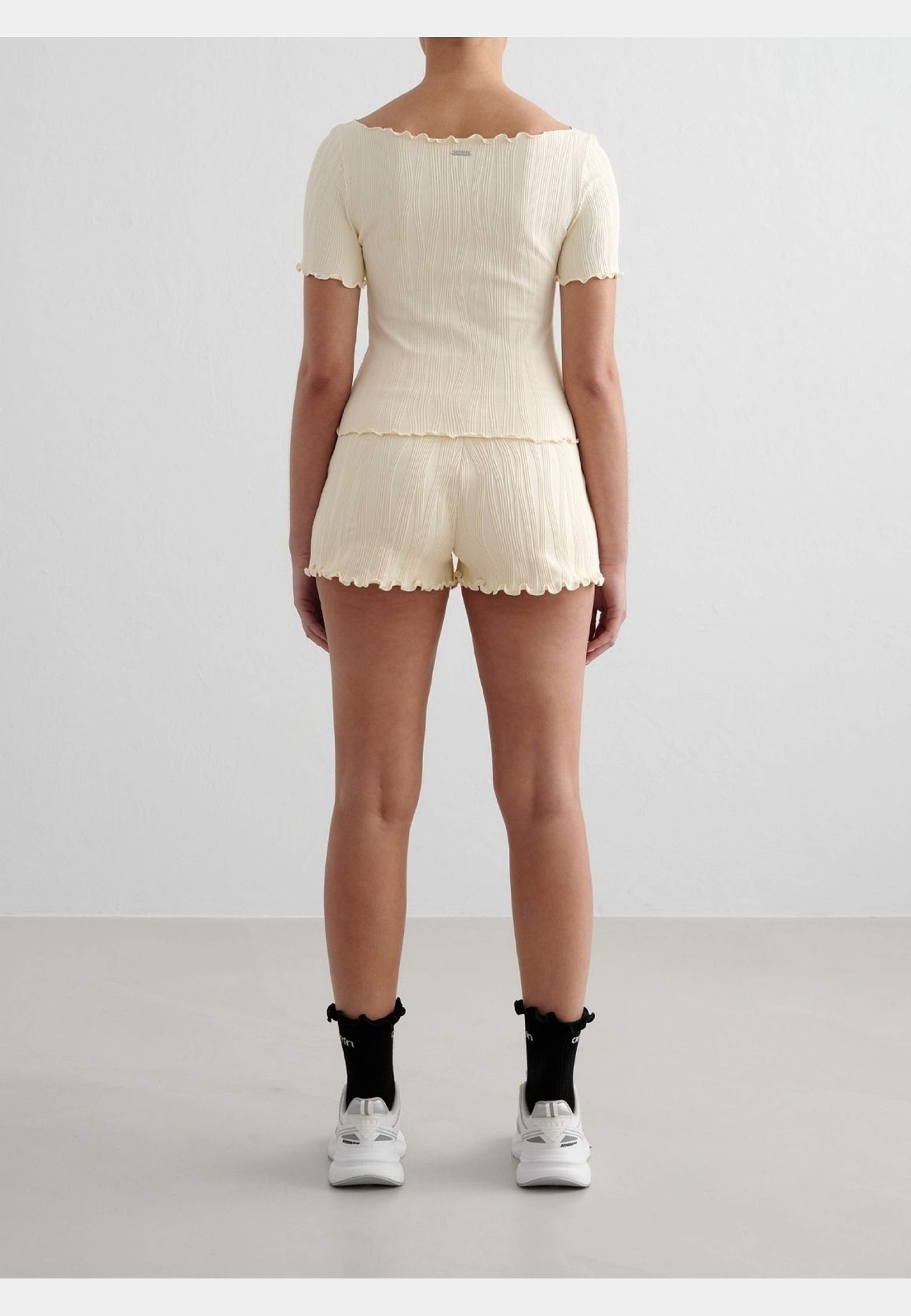 Almond White Tulip Shorts