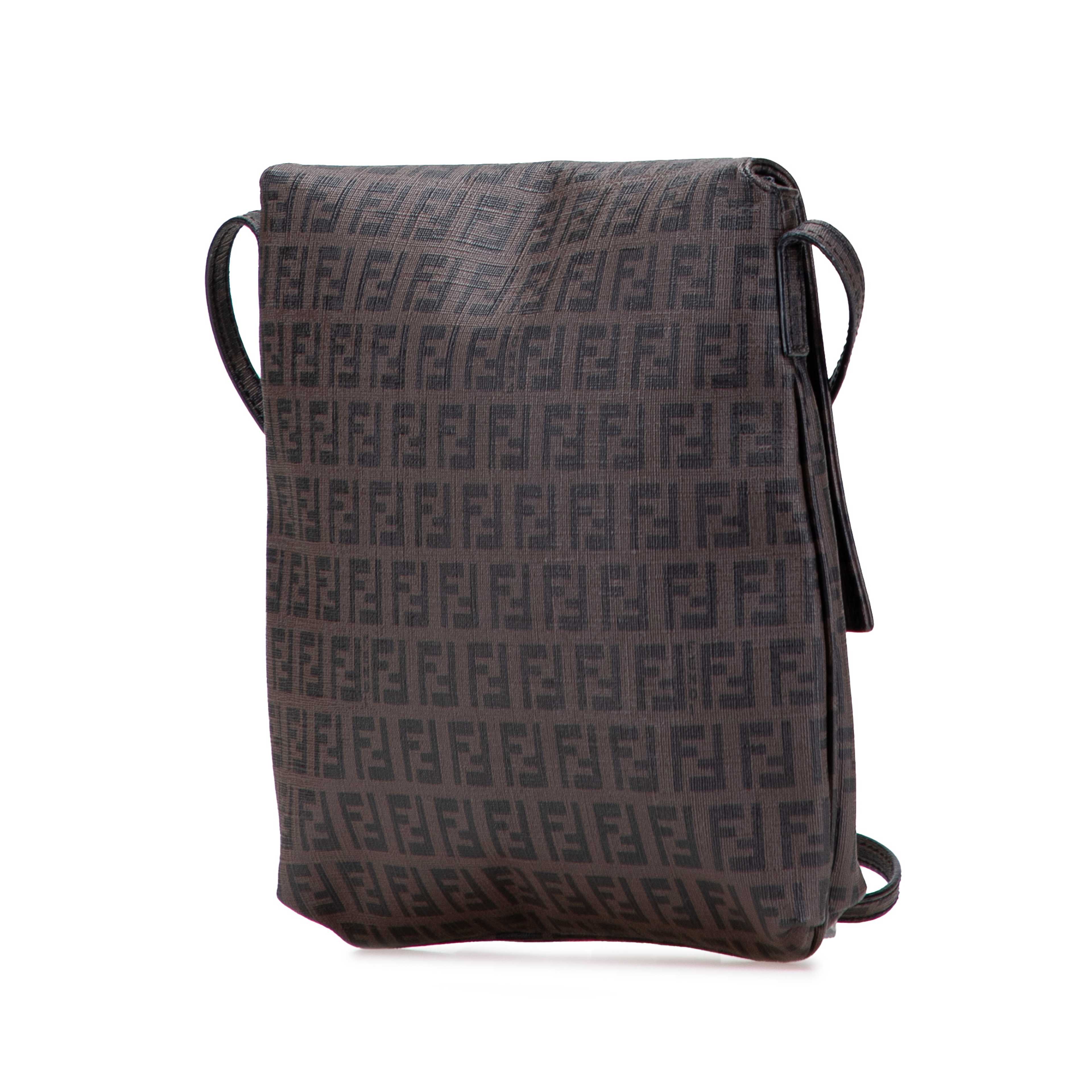 Fendi Zucchino Spalmati Crossbody, från Luxclusif, i färgen dark brown. Klicka för att öppna bilden i stort format