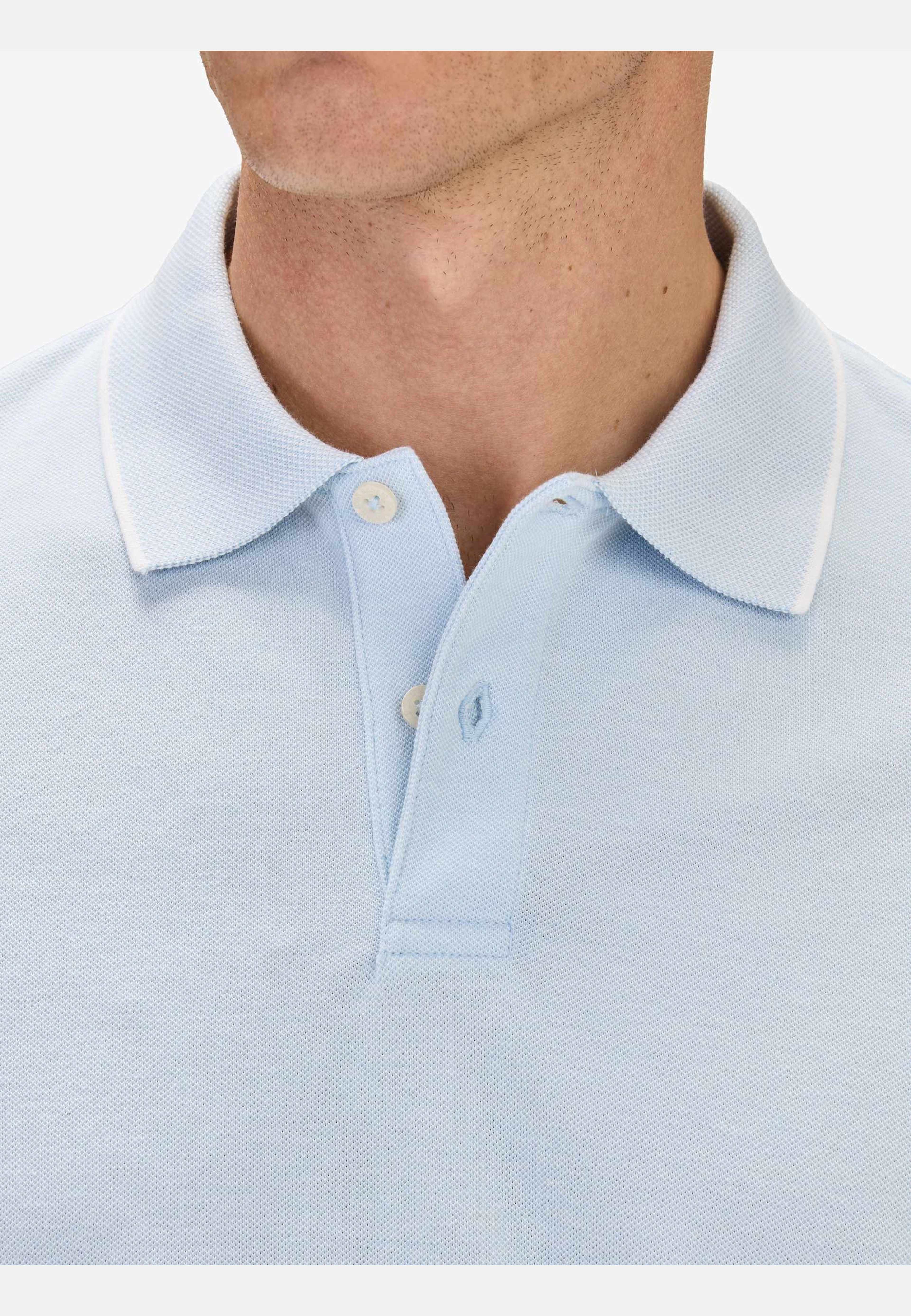 Cotton S/s Jersey Polo (ove), från John Henric, i färgen light blue. Klicka för att öppna bilden i stort format