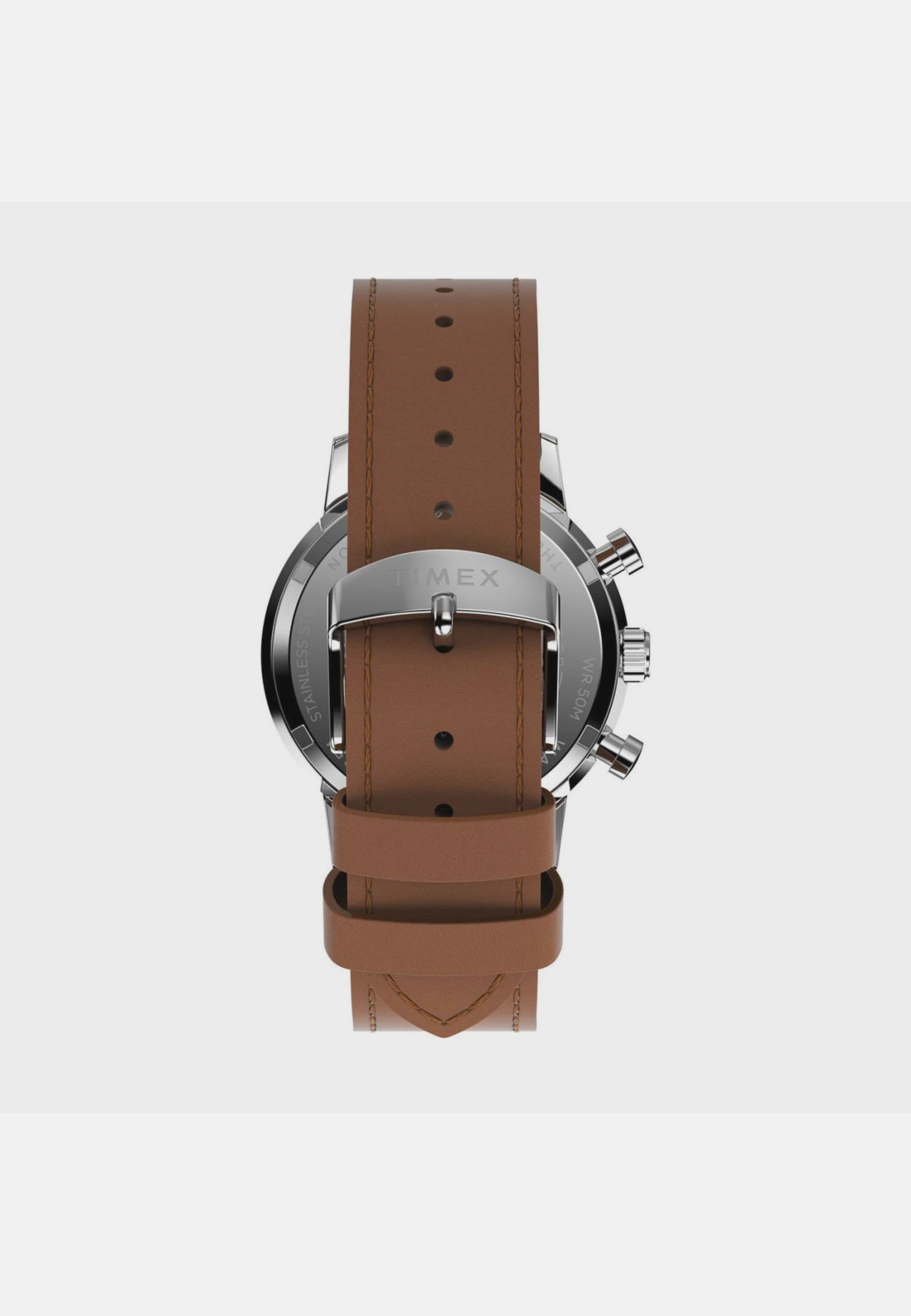 Timex Marlin Chronograph Herr, Blå/brun Läderrem - Tw2w10200, från Timex, i färgen 1. Klicka för att öppna bilden i stort format