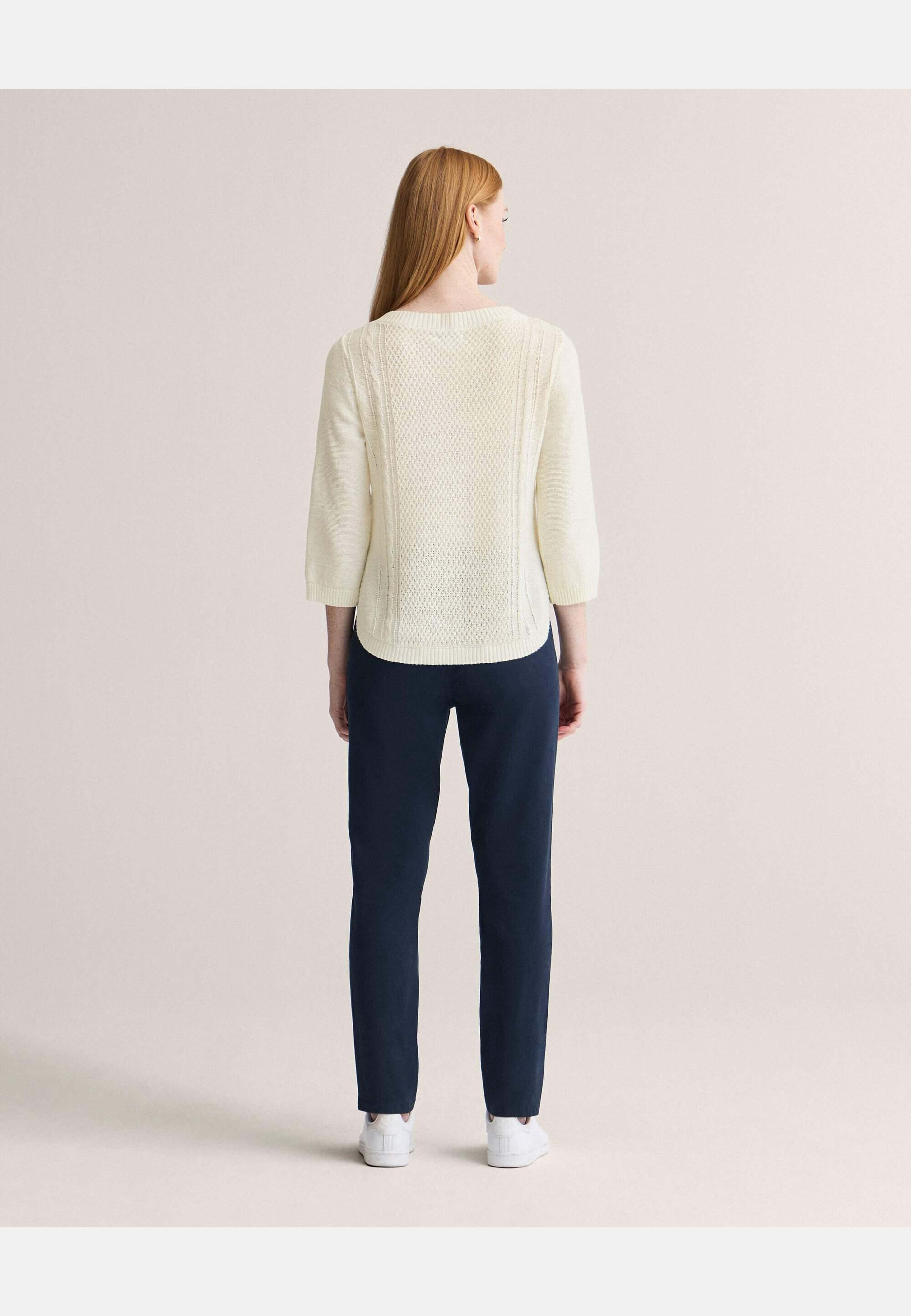 Marwa Cable Sweater, från Newhouse, i färgen offwhite. Klicka för att öppna bilden i stort format