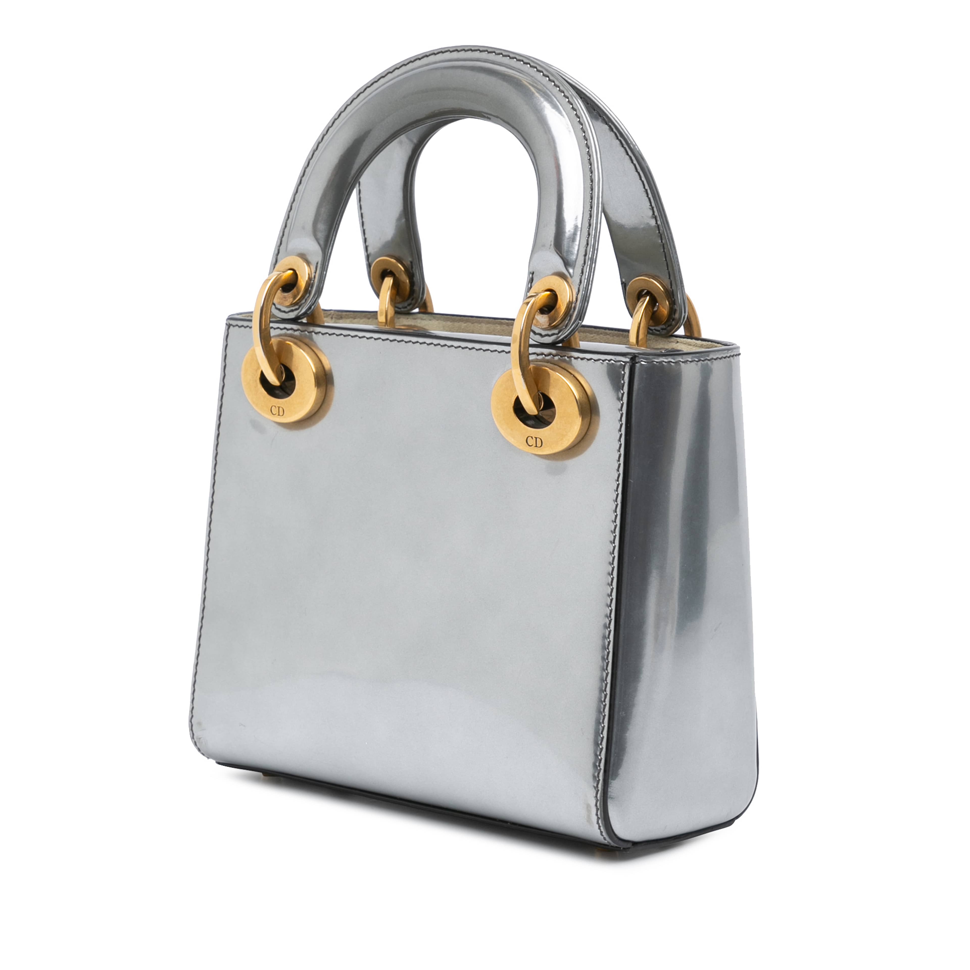 Dior Mini Metallic Glazed Calfskin Lady Dior
