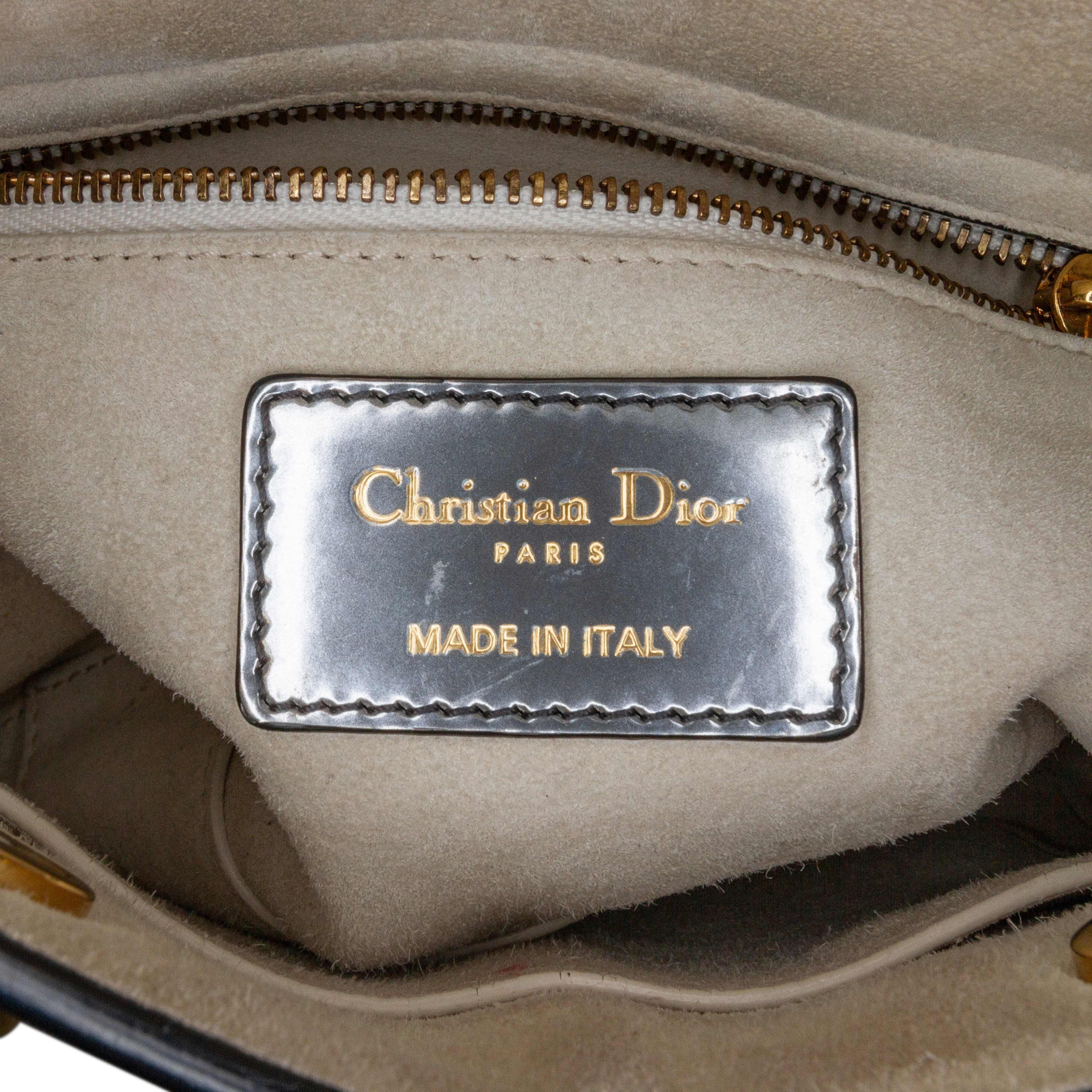 Dior Mini Metallic Glazed Calfskin Lady Dior