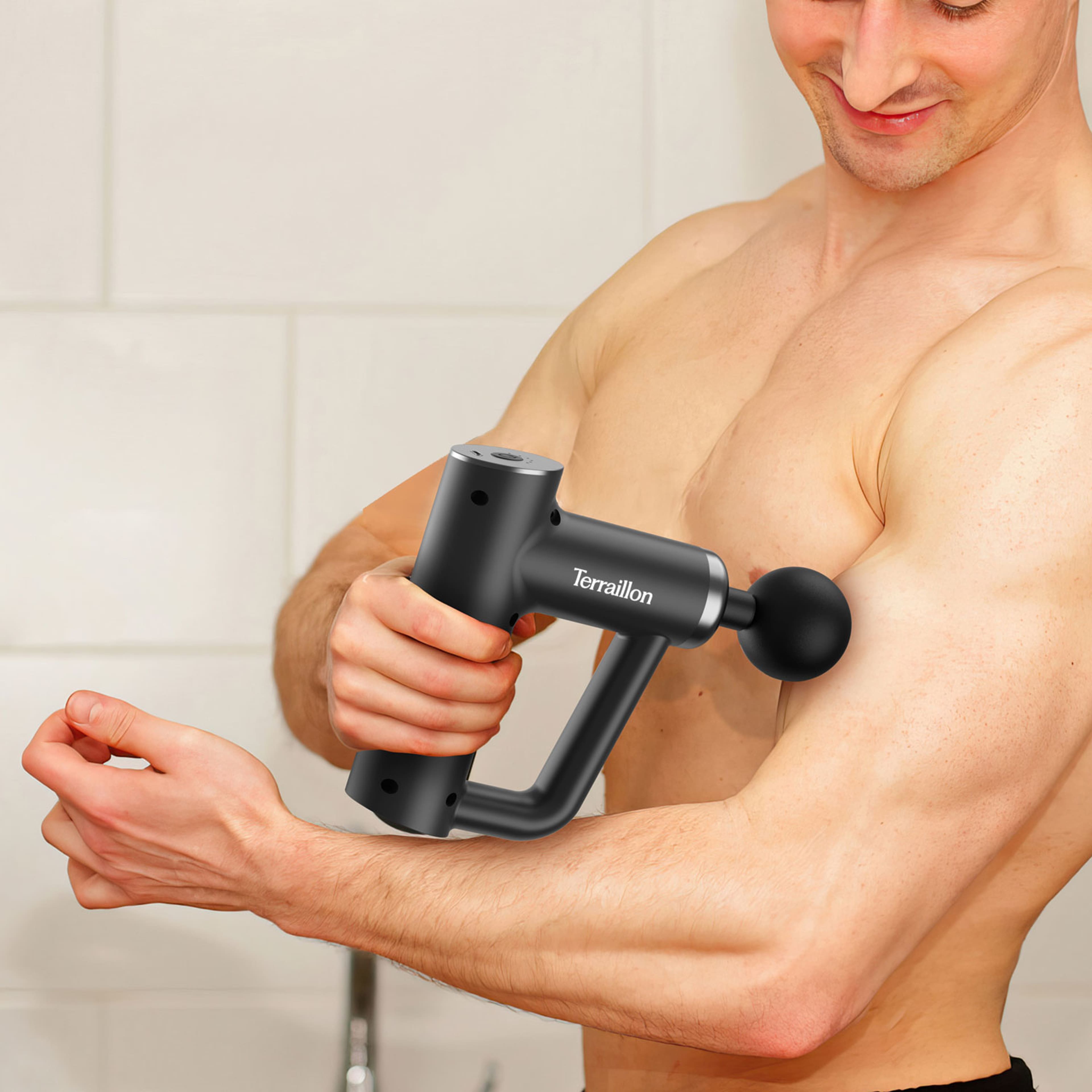 Massagepistol Fitness Massager 4st Tillbehör & Usb-c, från Terraillon, i färgen svart. Klicka för att öppna bilden i stort format