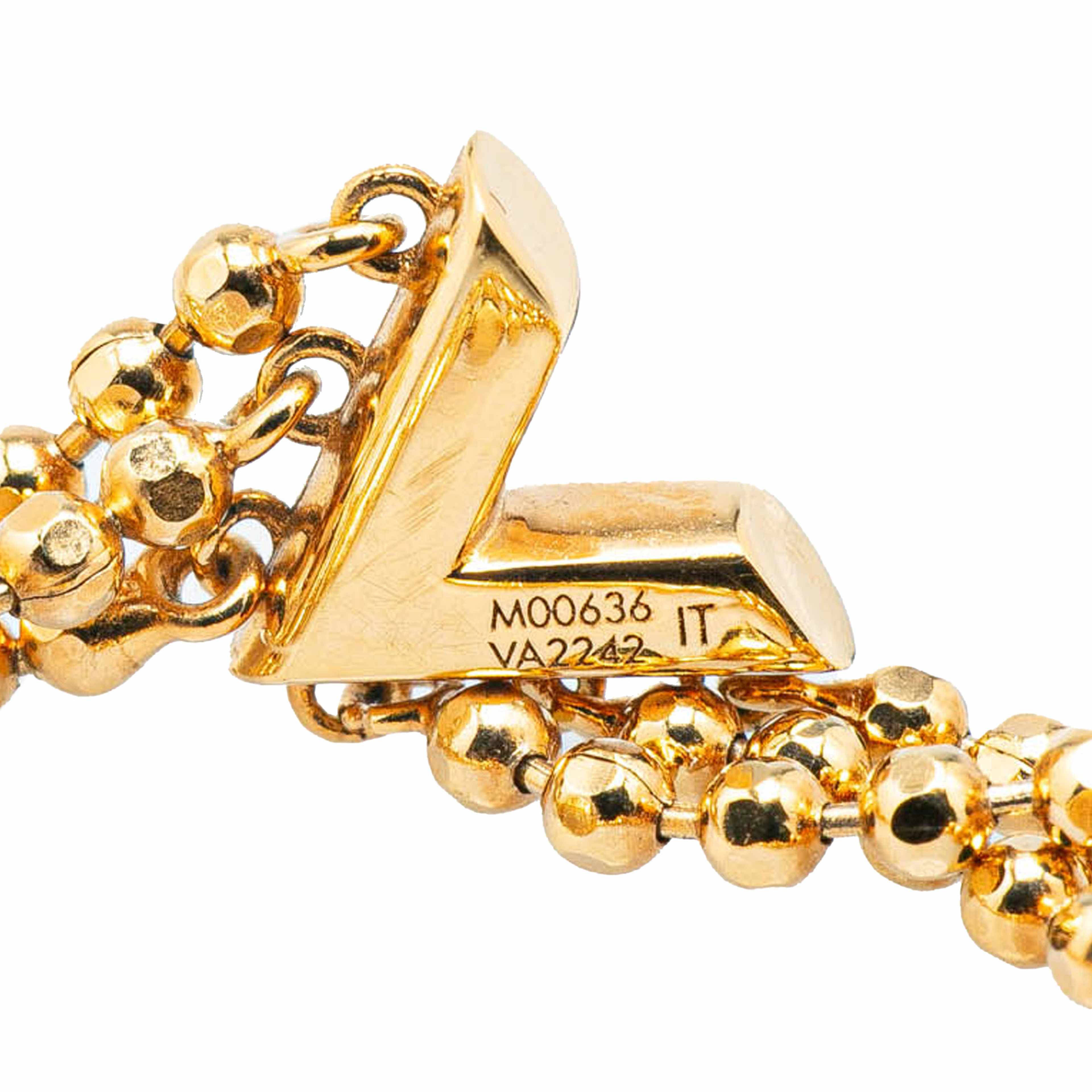 Louis Vuitton Gold Plated Brasserie Essential V Bracelet