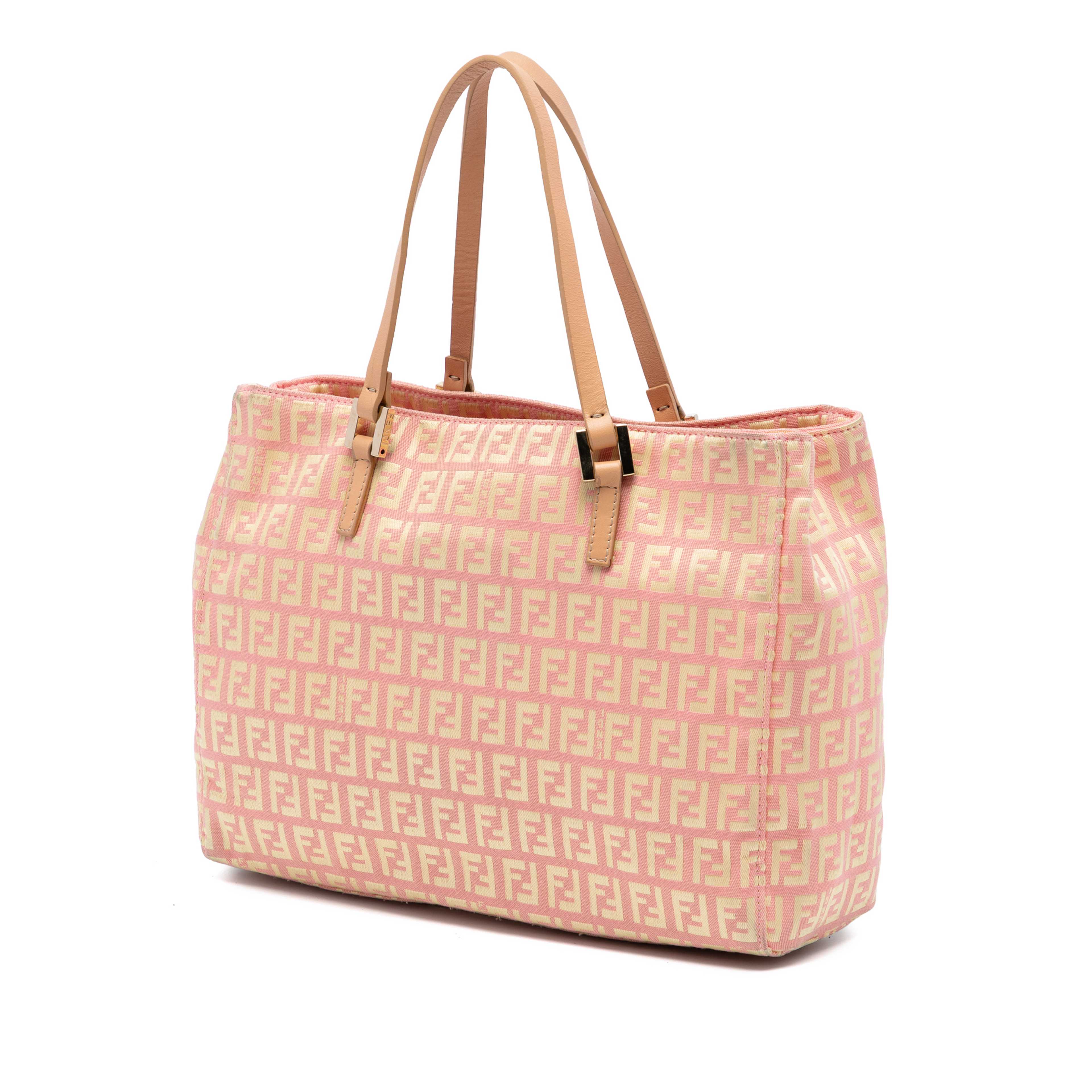 Fendi Zucchino Canvas Tote, från Luxclusif, i färgen rosa. Klicka för att öppna bilden i stort format