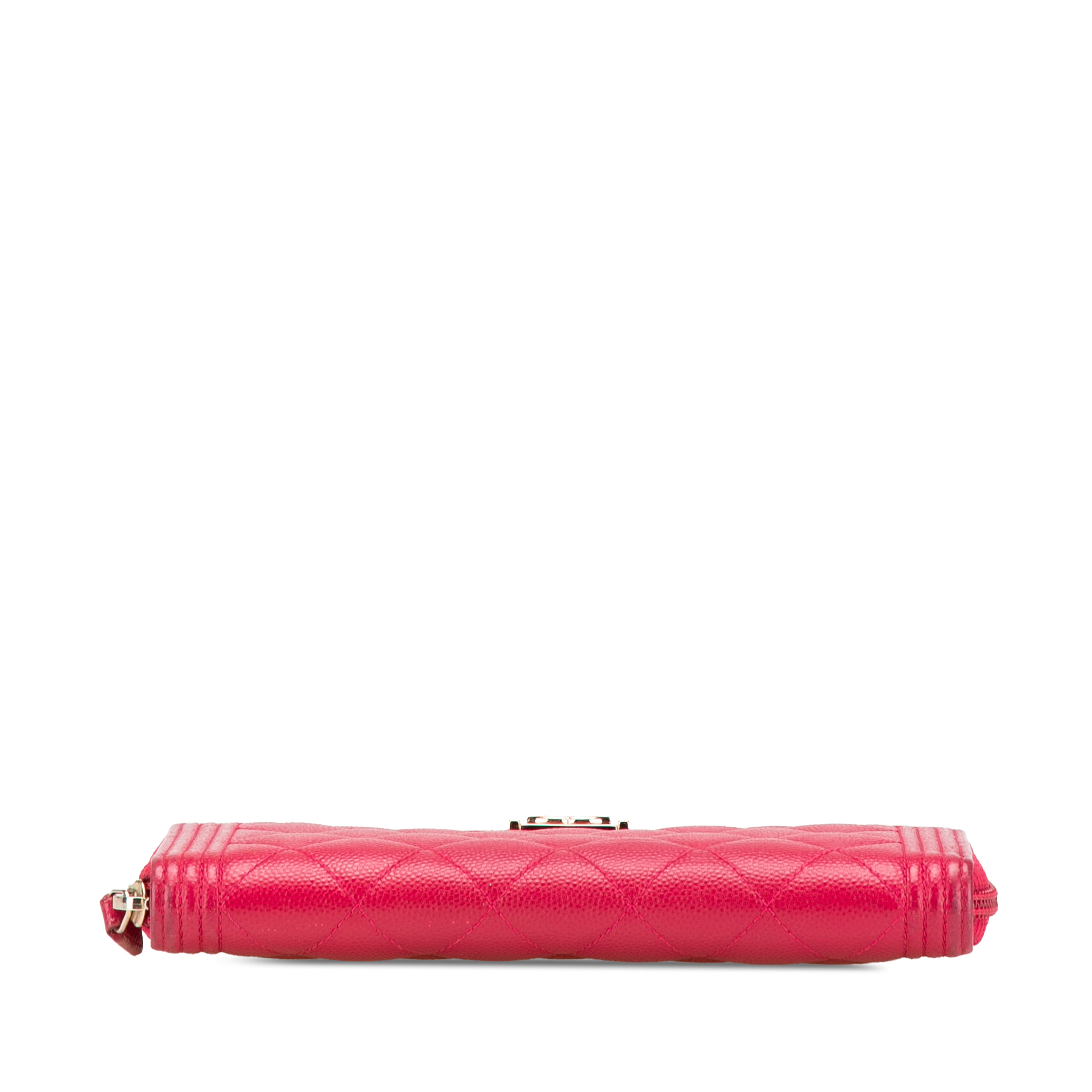 Chanel Quilted Caviar Boy Zip Around Wallet