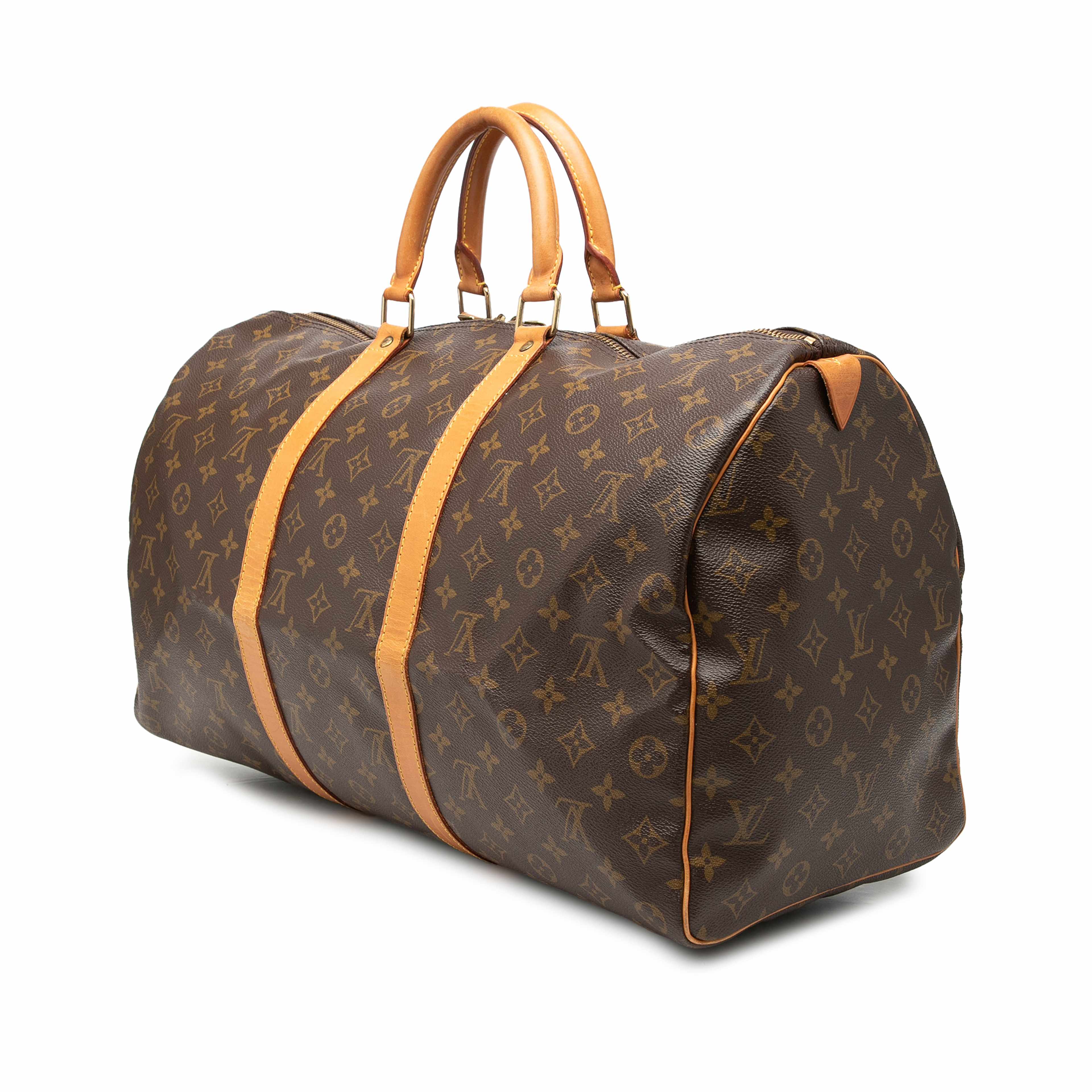 Louis Vuitton Monogram Keepall 50, från Luxclusif, i färgen brown. Klicka för att öppna bilden i stort format