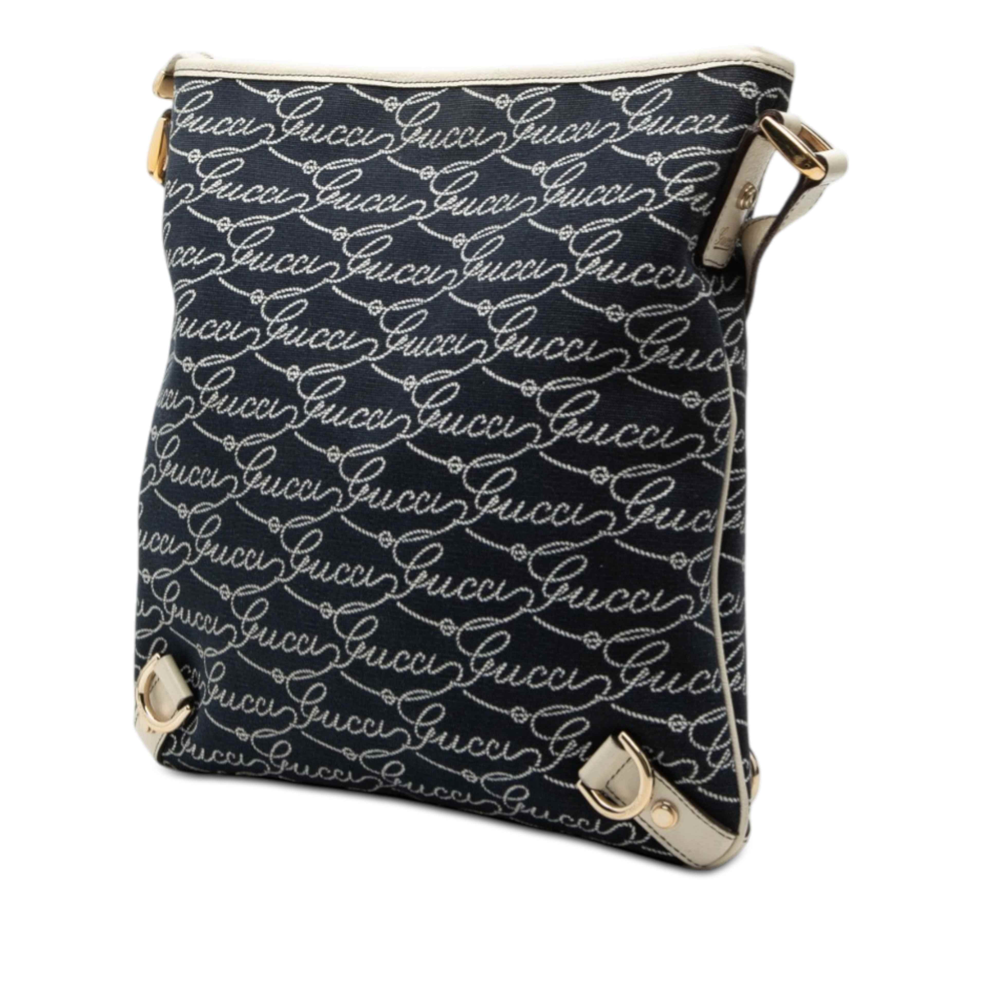 Gucci 85th Anniversary Denim Abbey D Ring Crossbody, från Luxclusif, i färgen dark blue. Klicka för att öppna bilden i stort format