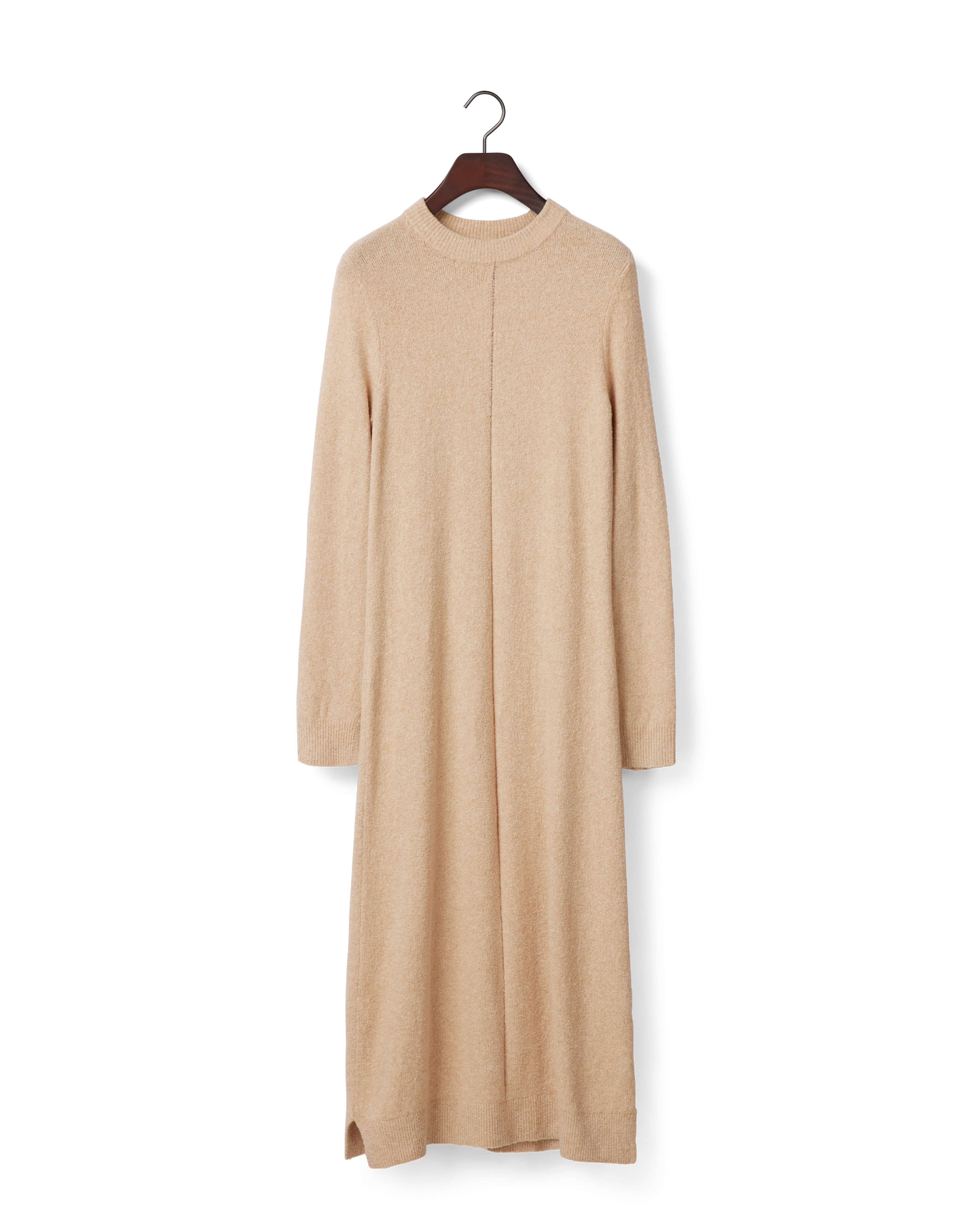 Straight Fit Midi Knitted Dress, från Lexington, i färgen light beige melange. Klicka för att öppna bilden i stort format