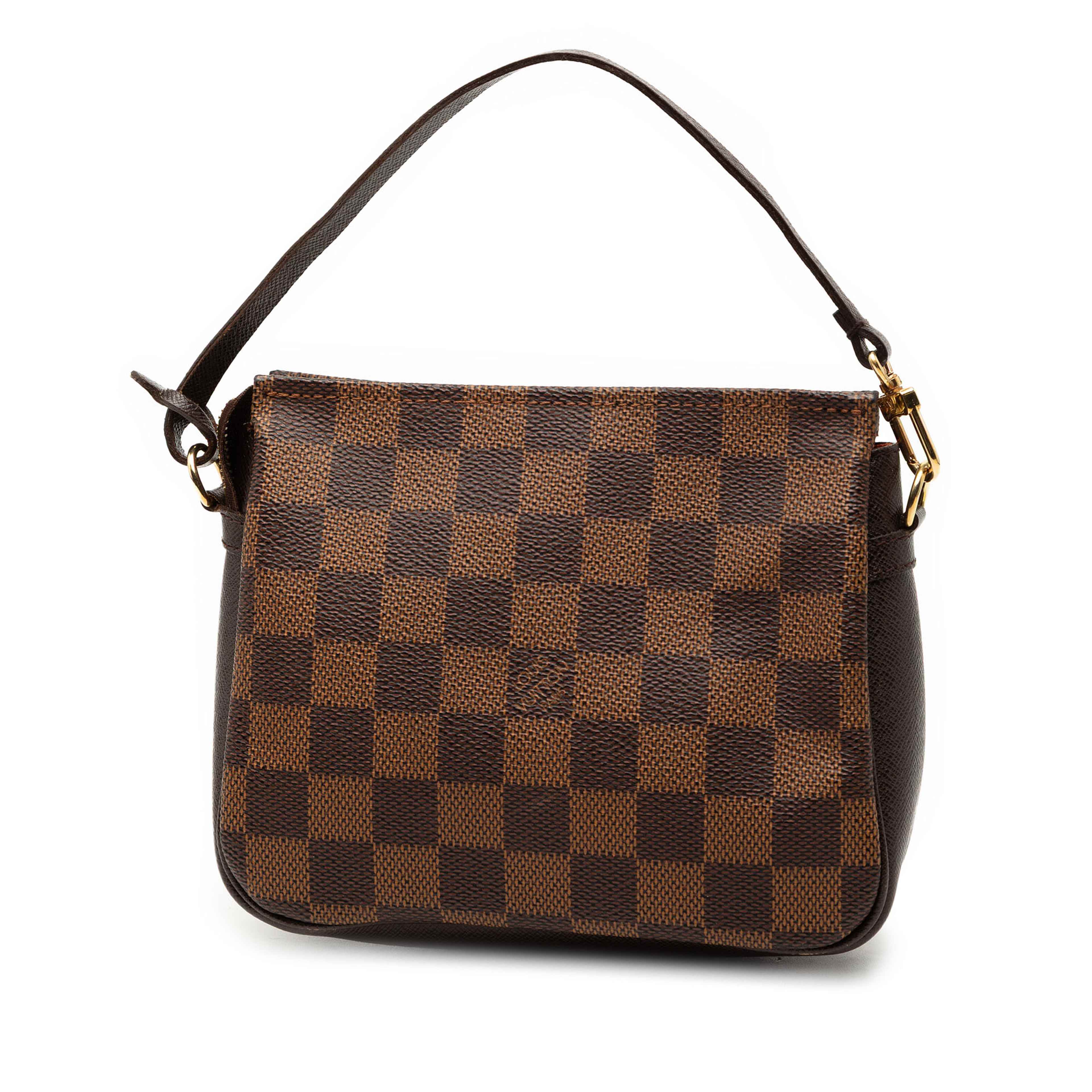 Louis Vuitton Damier Ebene Trousse Pochette, från Luxclusif, i färgen brun. Klicka för att öppna bilden i stort format