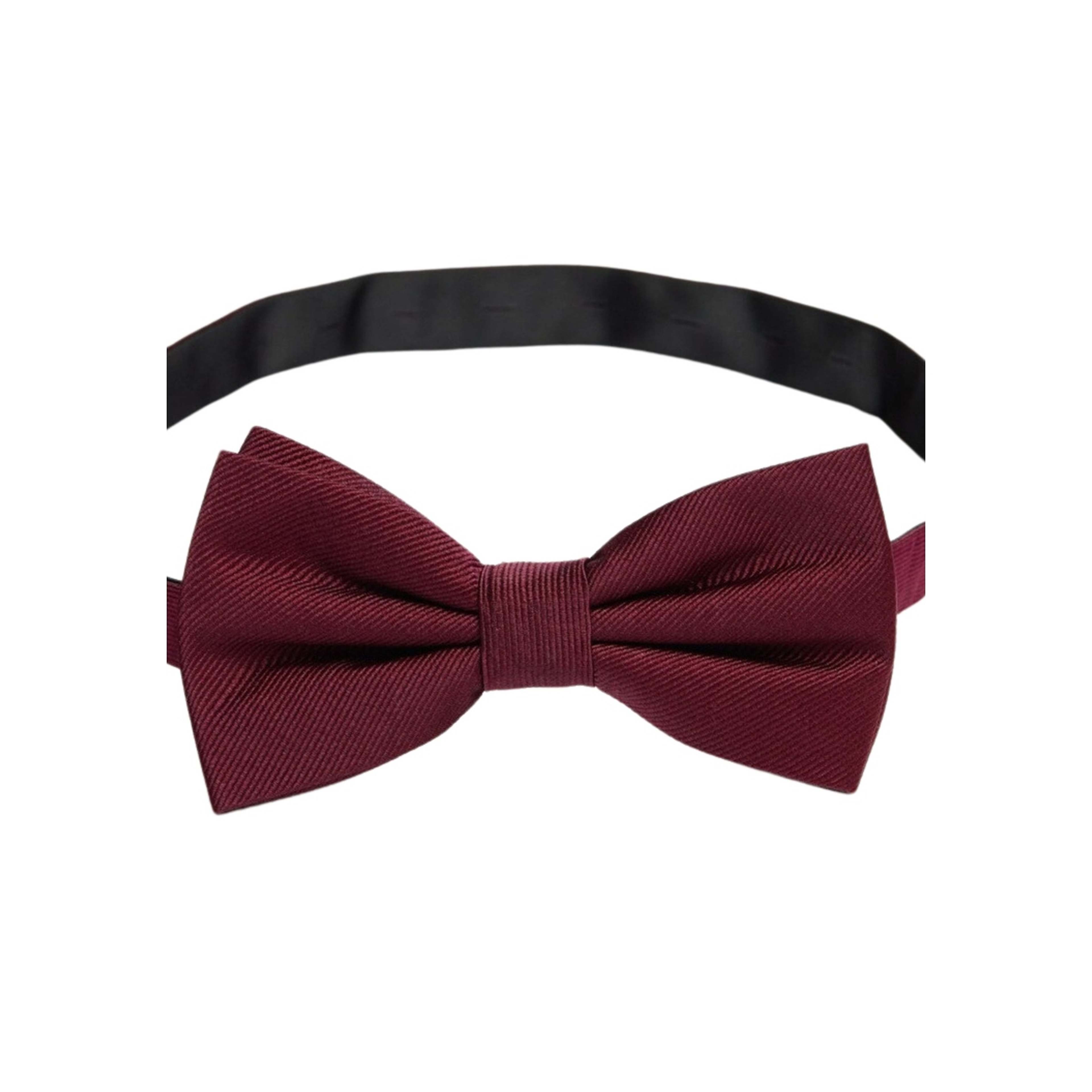 Silk Woven Rib Plain Pre Tied Bow Tie