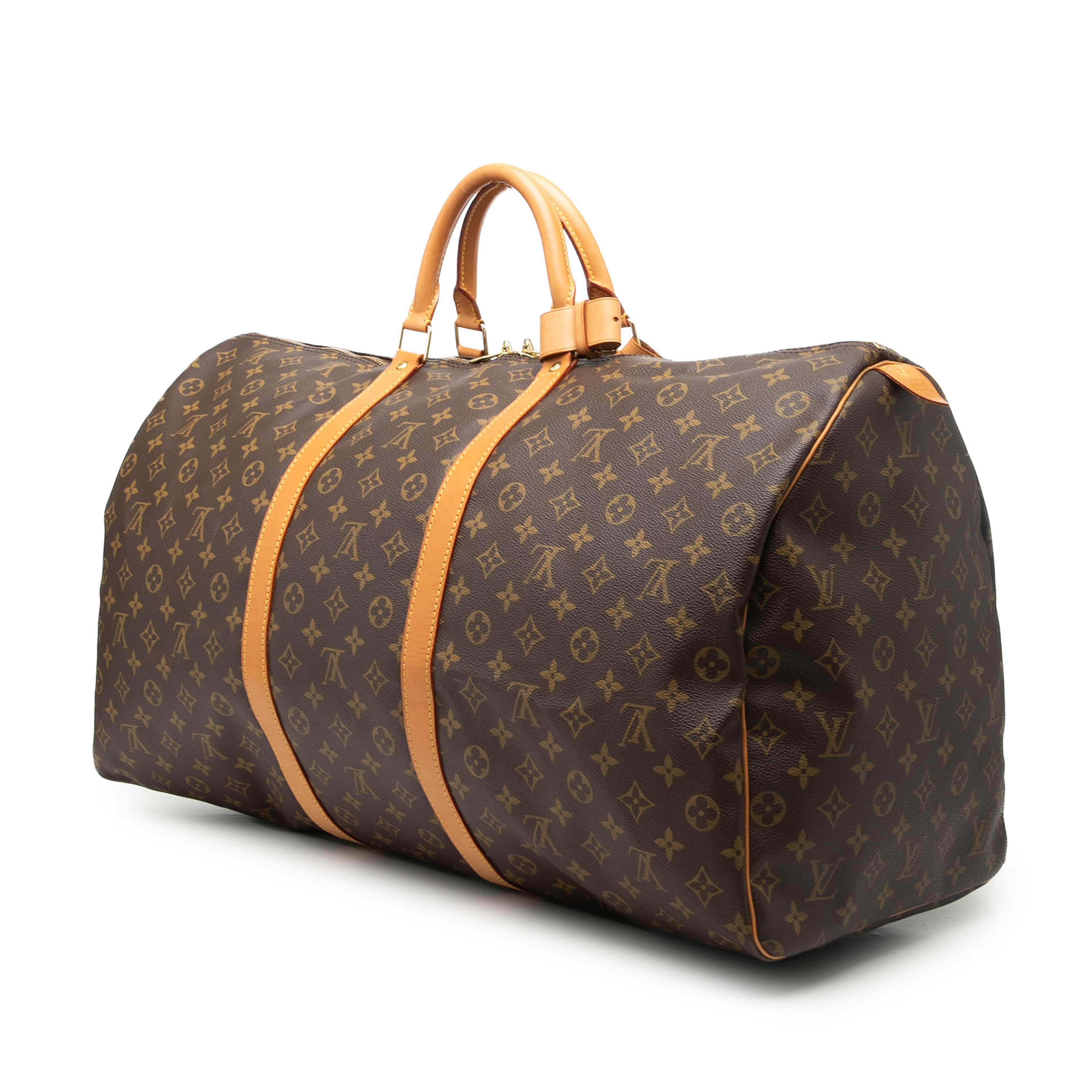 Louis Vuitton Monogram Keepall 60, från Luxclusif, i färgen brown. Klicka för att öppna bilden i stort format