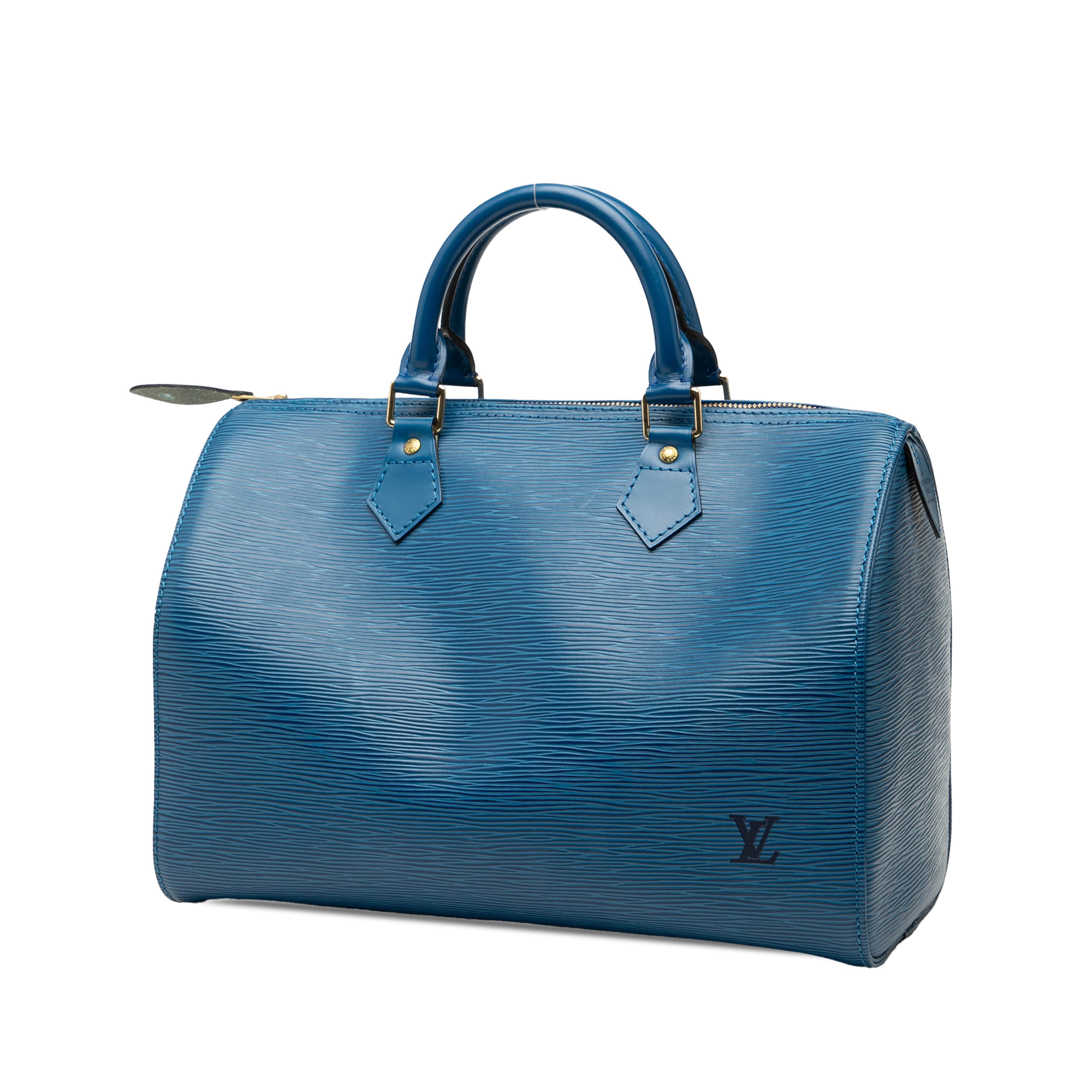 Louis Vuitton Epi Speedy 30, från Luxclusif, i färgen blue. Klicka för att öppna bilden i stort format