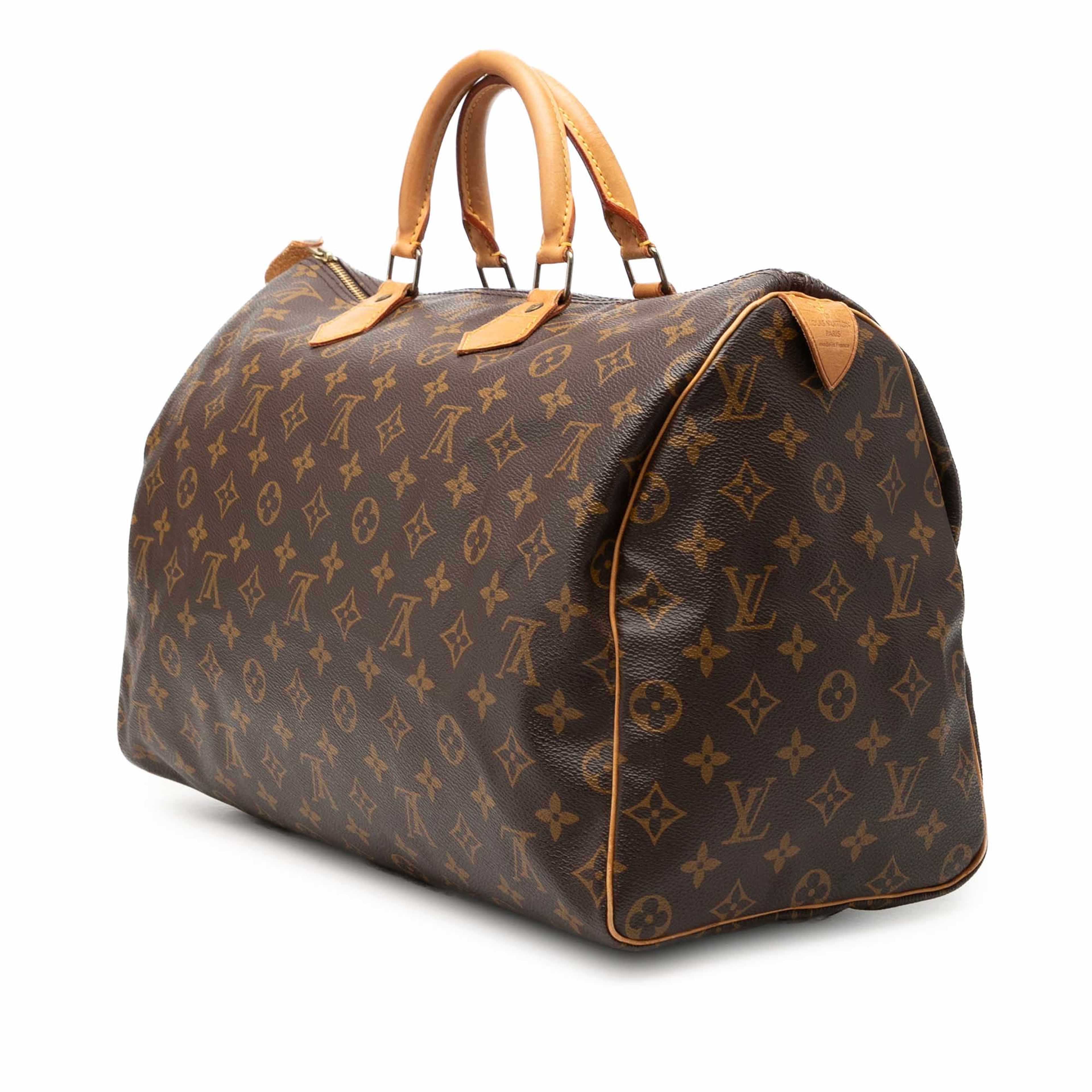 Louis Vuitton Monogram Speedy 40, från Luxclusif, i färgen brown. Klicka för att öppna bilden i stort format