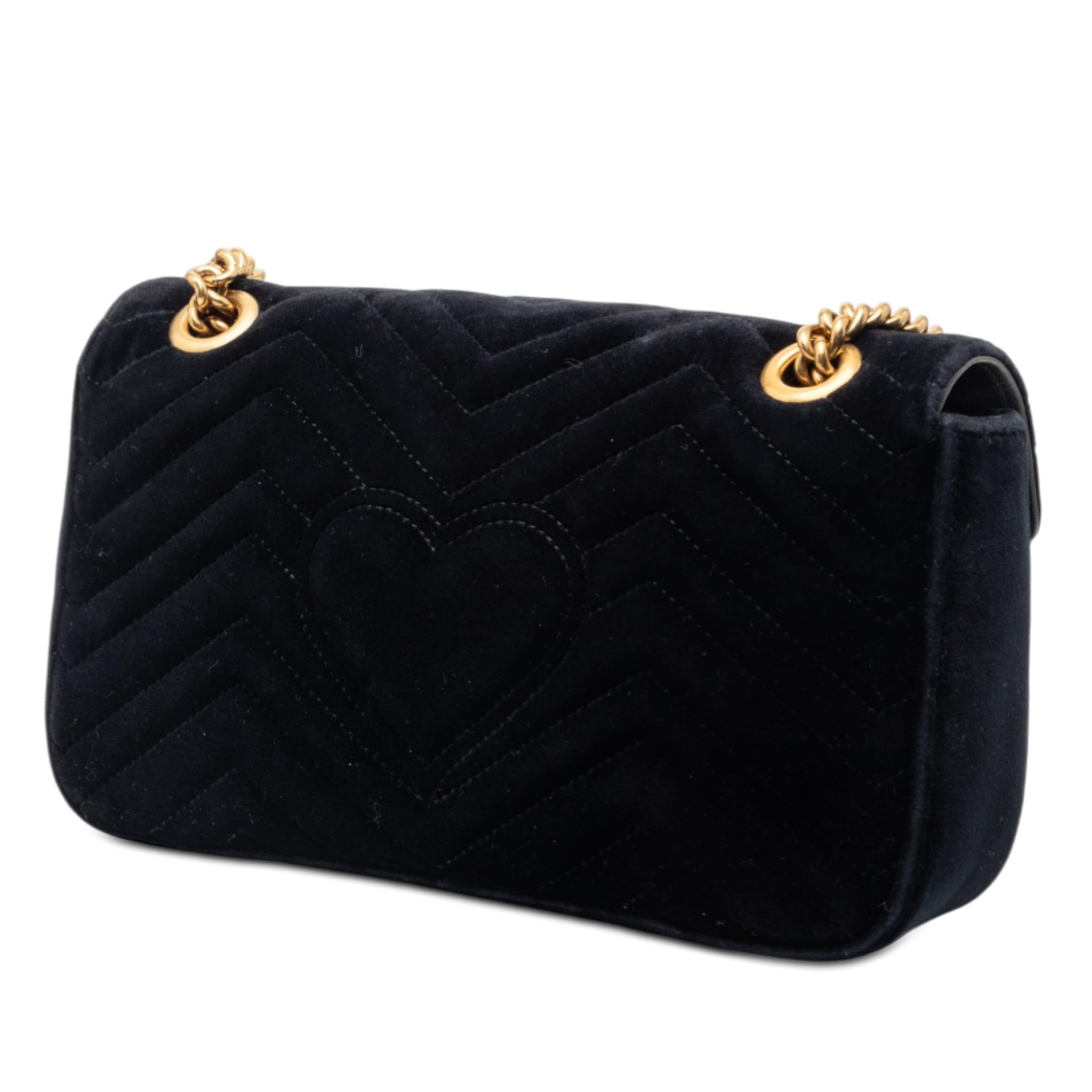 Gucci Medium Gg Marmont Matelasse Velvet Crystal Embellished Shoulder Bag, från Luxclusif, i färgen svart. Klicka för att öppna bilden i stort format