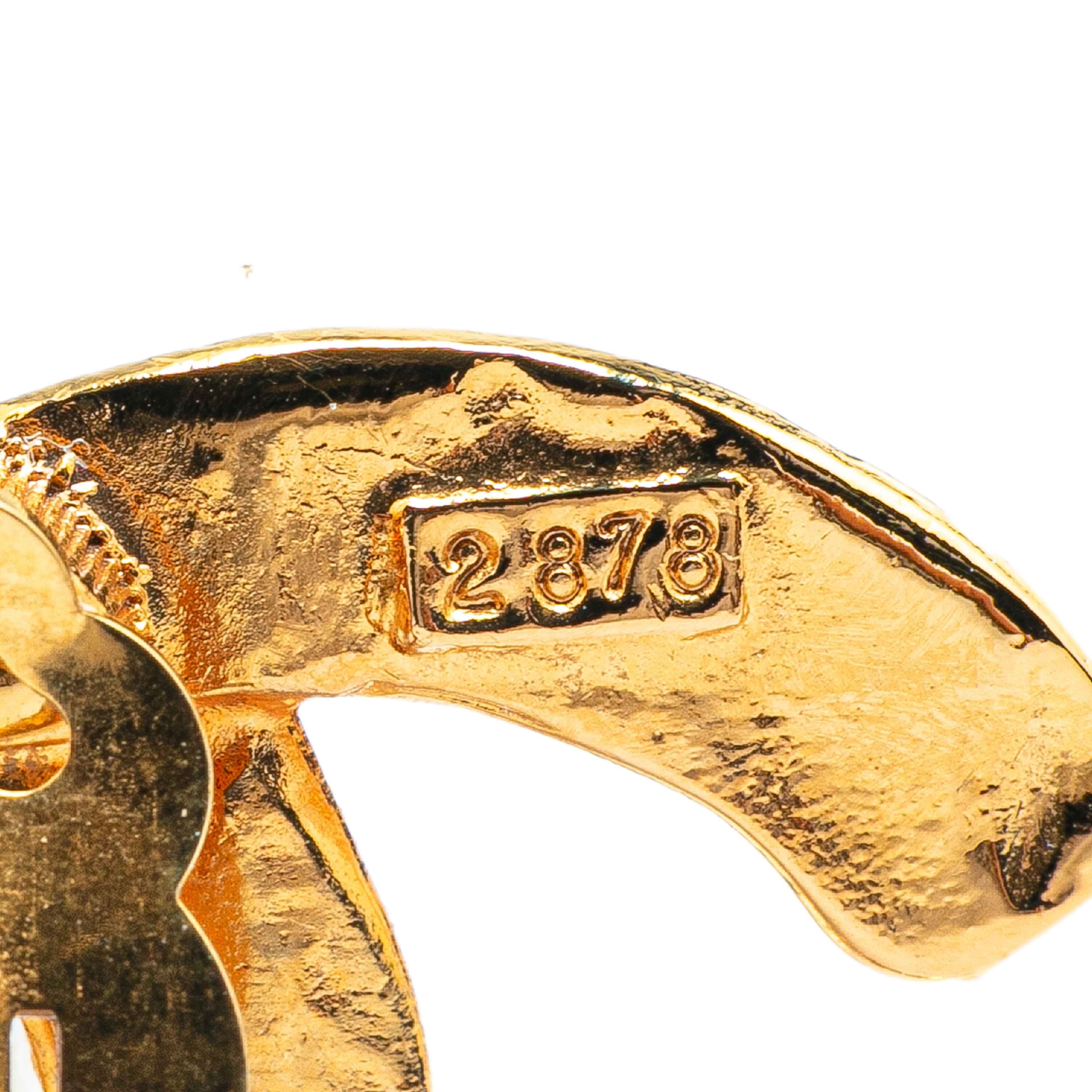 Chanel Gold Plated Cc Woven Clip On Earrings