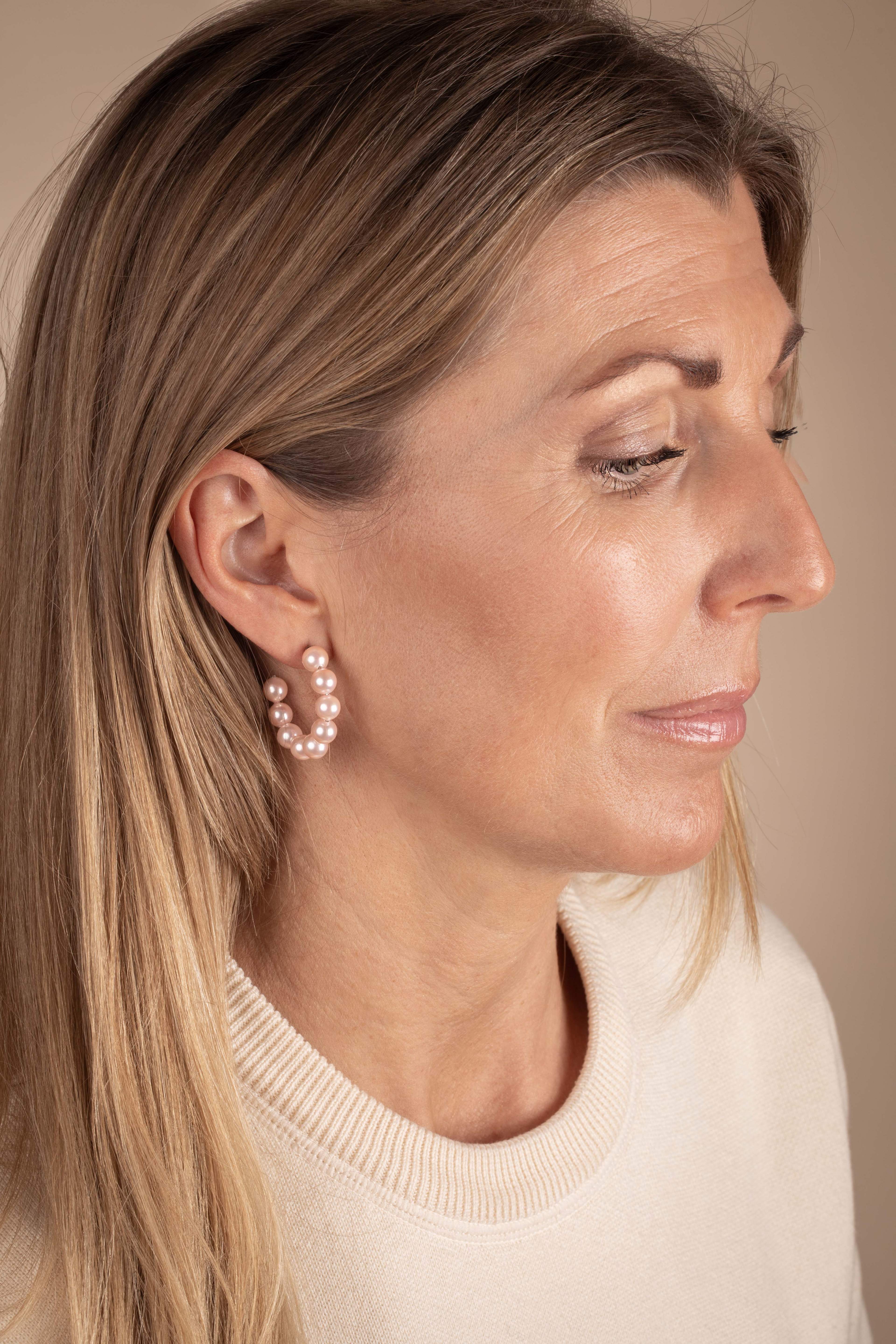 Belle Pearl Hoop Örhänge