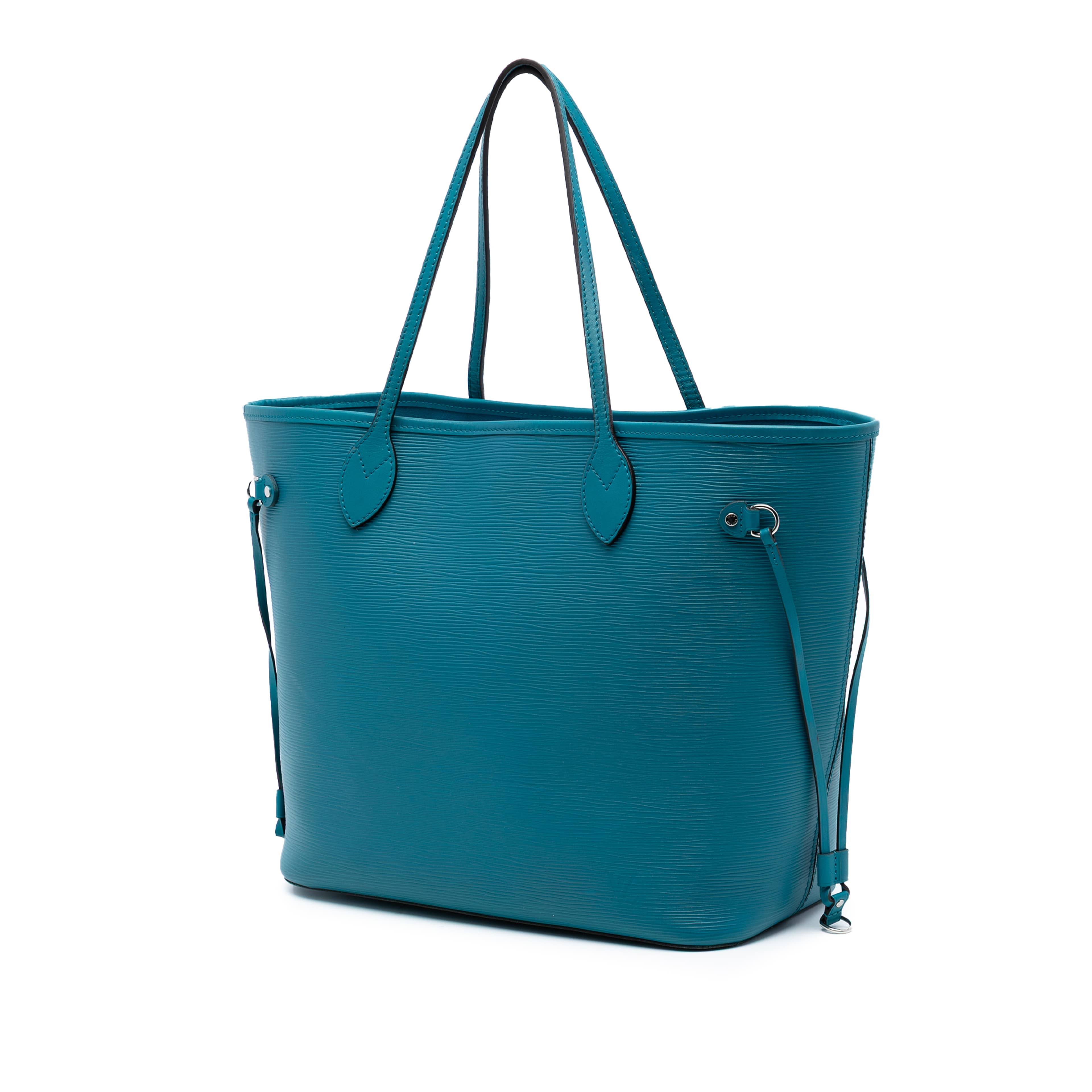 Louis Vuitton Epi Neverfull Mm, från Luxclusif, i färgen turquoise. Klicka för att öppna bilden i stort format