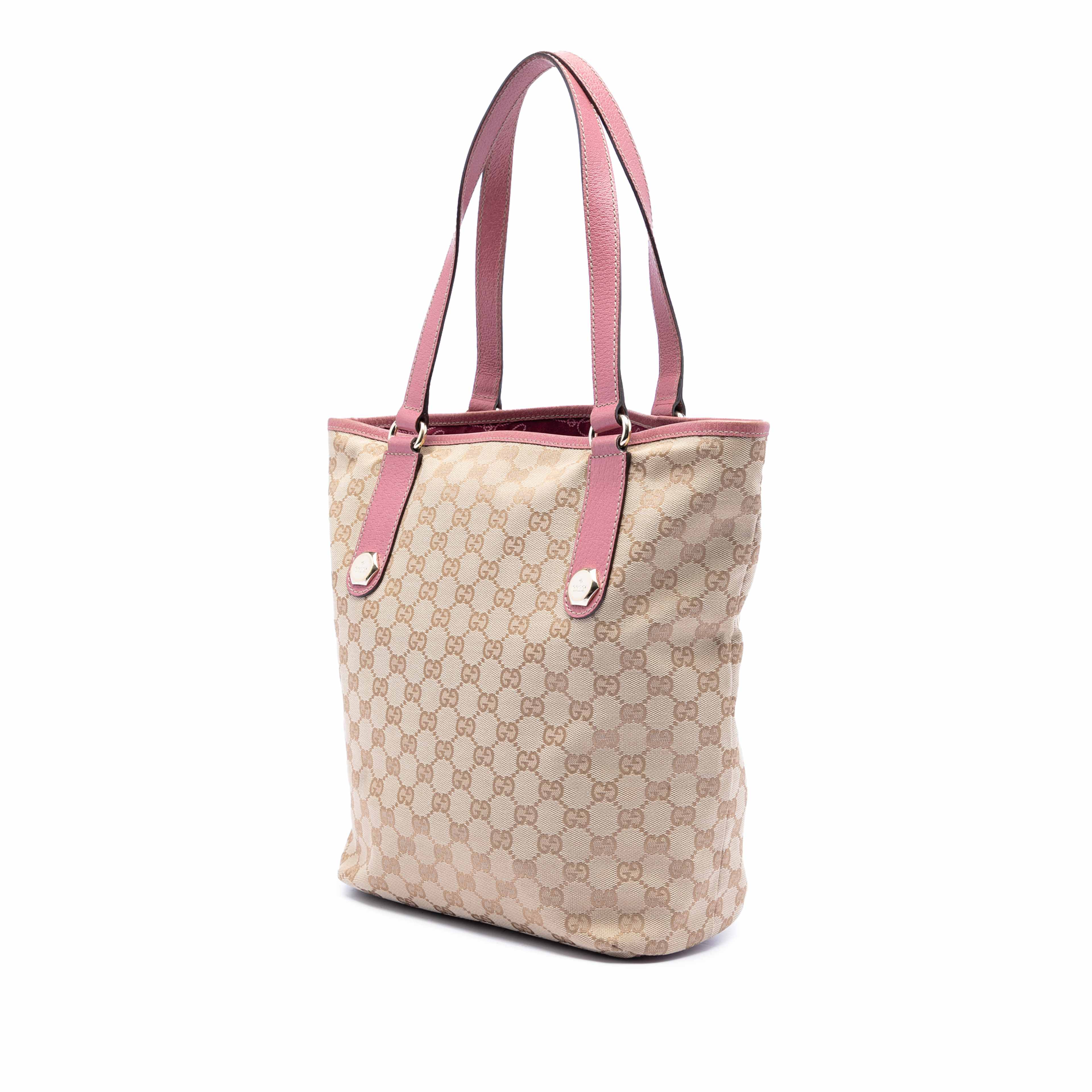 Gucci Gg Canvas Charmy Tote, från Luxclusif, i färgen beige. Klicka för att öppna bilden i stort format