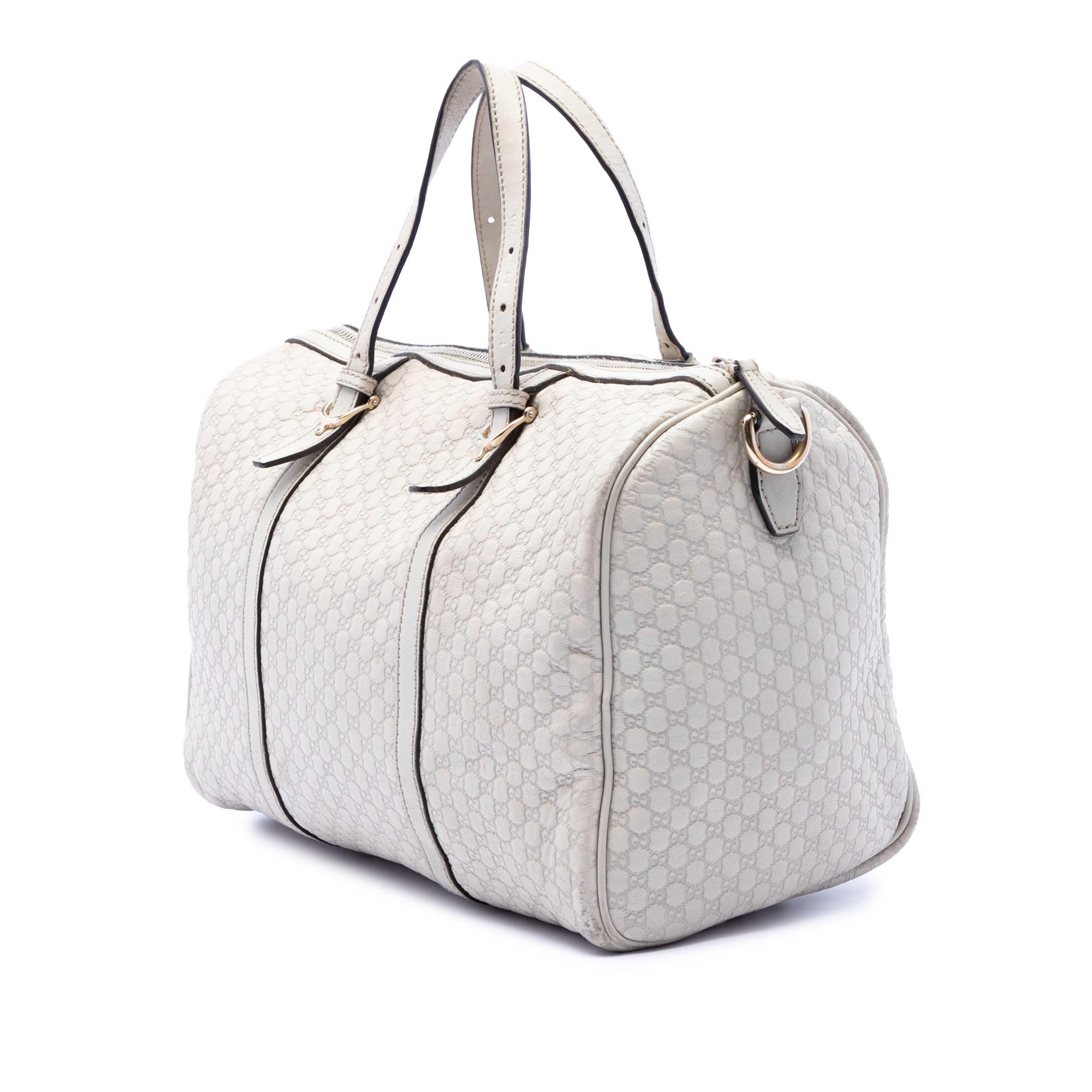 Gucci Microguccissima Nice Boston Bag, från Luxclusif, i färgen vit. Klicka för att öppna bilden i stort format