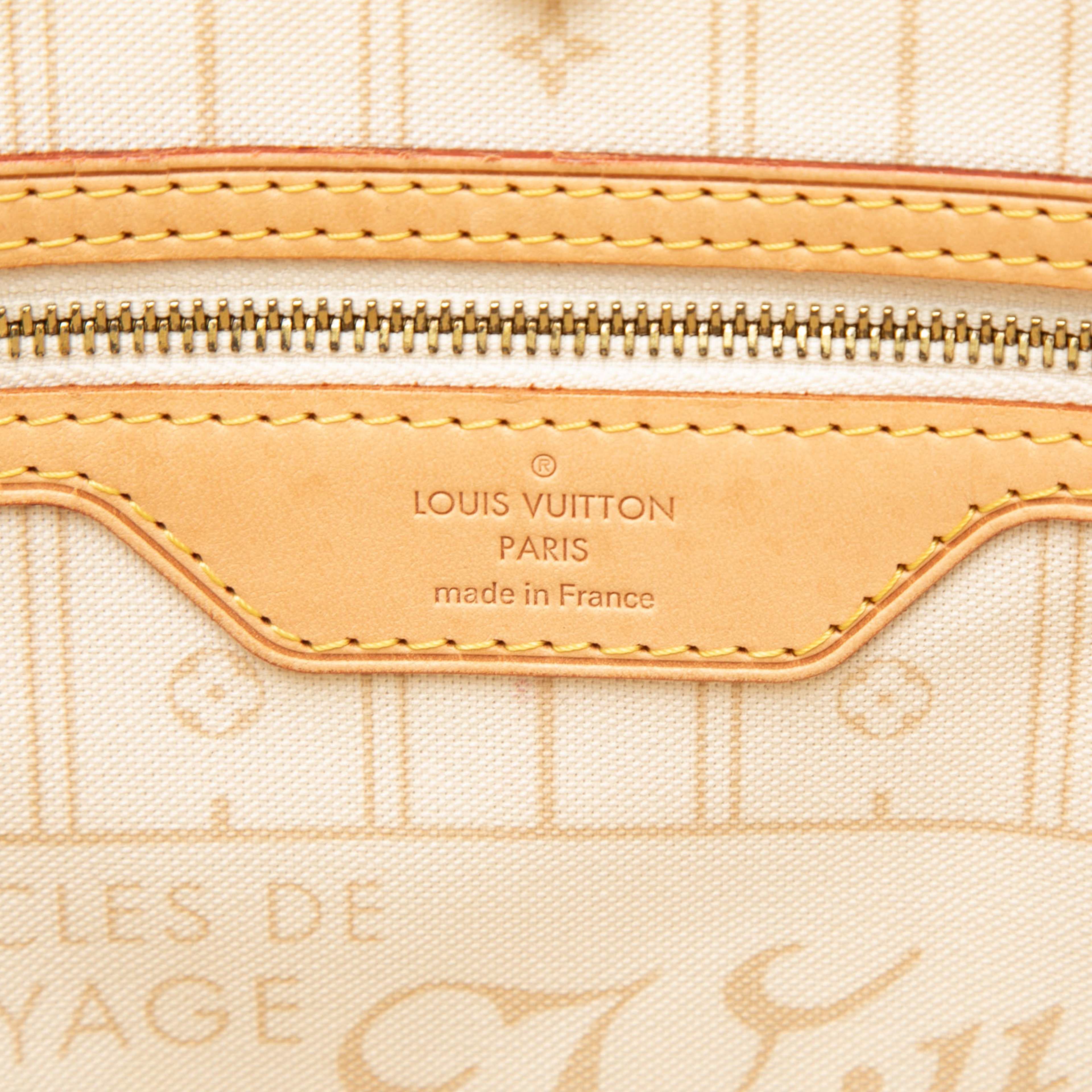 Louis Vuitton Damier Azur Neverfull Mm, från Luxclusif, i färgen vit. Klicka för att öppna bilden i stort format