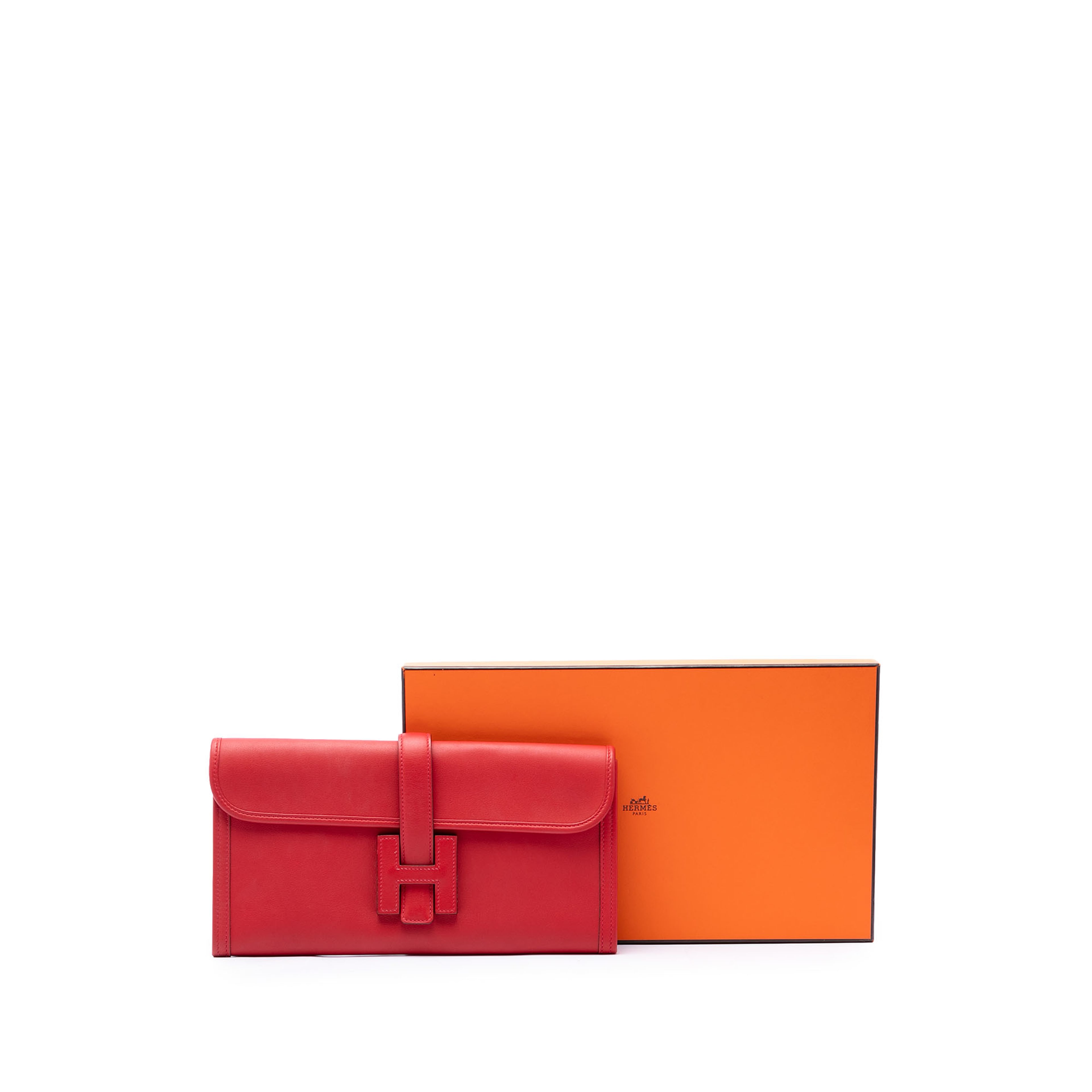 Hermès Swift Jige Elan 29, från Luxclusif, i färgen röd. Klicka för att öppna bilden i stort format
