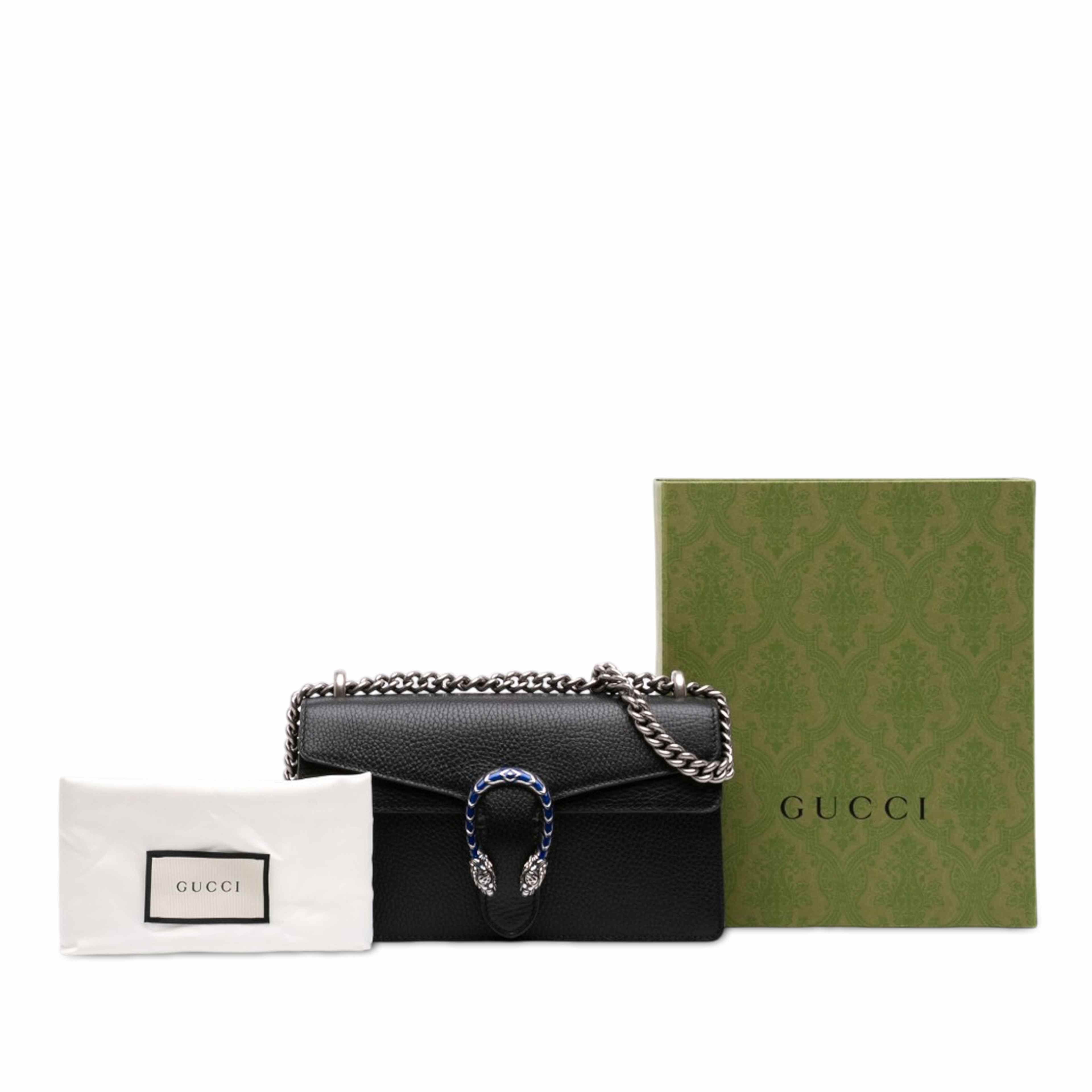 Gucci Medium Calfskin Dionysus Crossbody, från Luxclusif, i färgen svart. Klicka för att öppna bilden i stort format