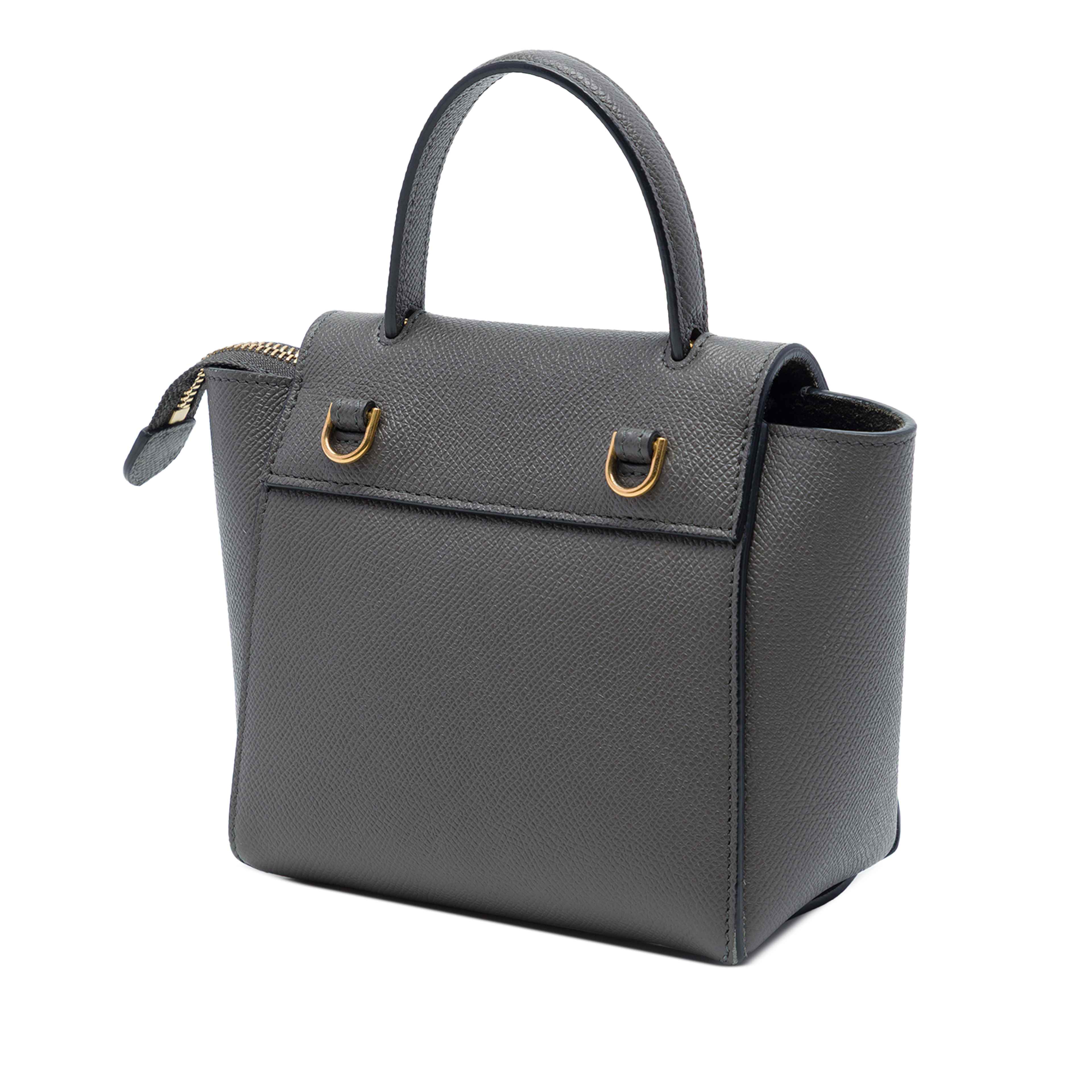 Celine Pico Grained Calfskin Belt Bag, från Luxclusif, i färgen grå. Klicka för att öppna bilden i stort format