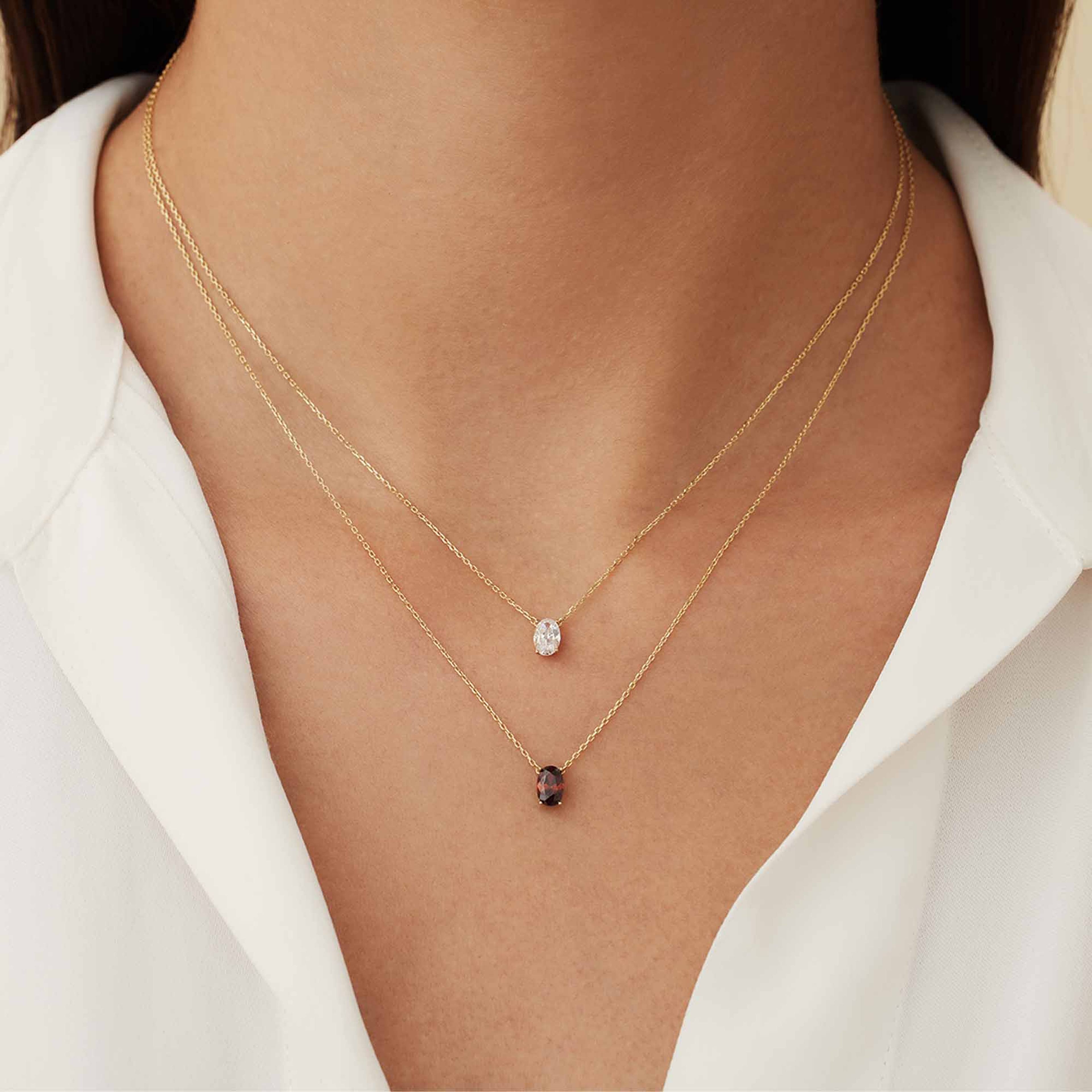Baguette 14 Karat Guld Halsband