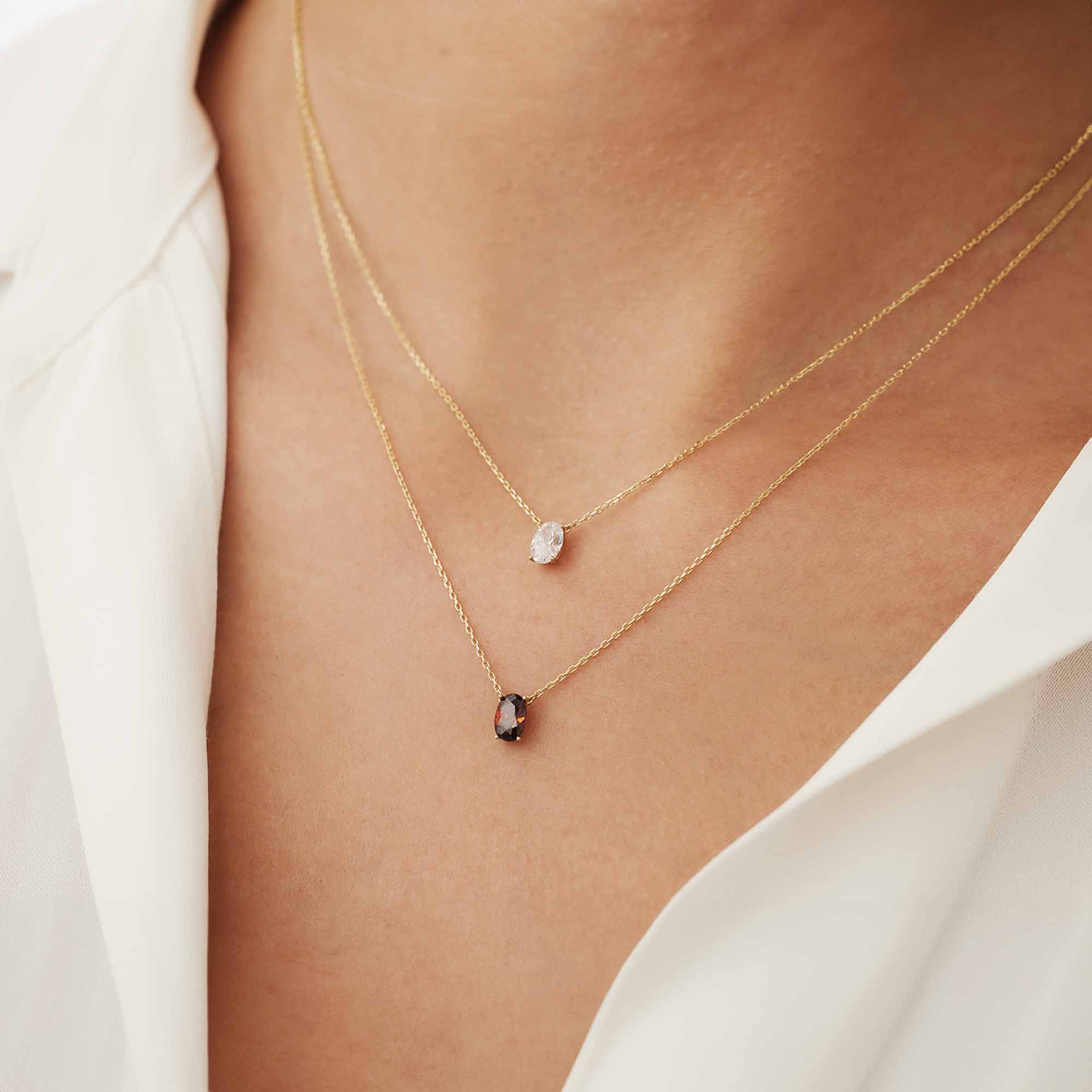 Baguette 14 Karat Guld Halsband