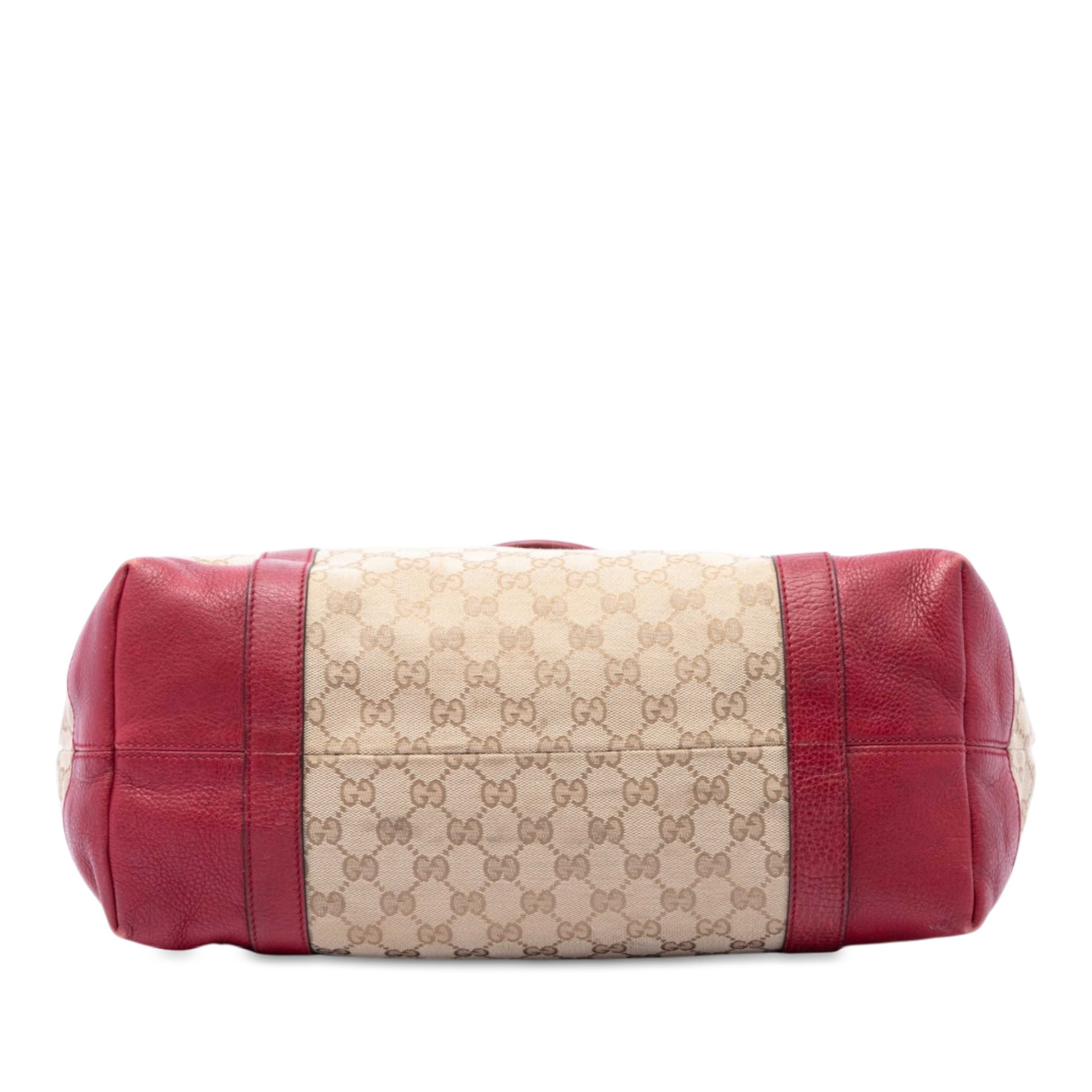 Gucci Gg Canvas Twins Tote, från Luxclusif, i färgen beige. Klicka för att öppna bilden i stort format