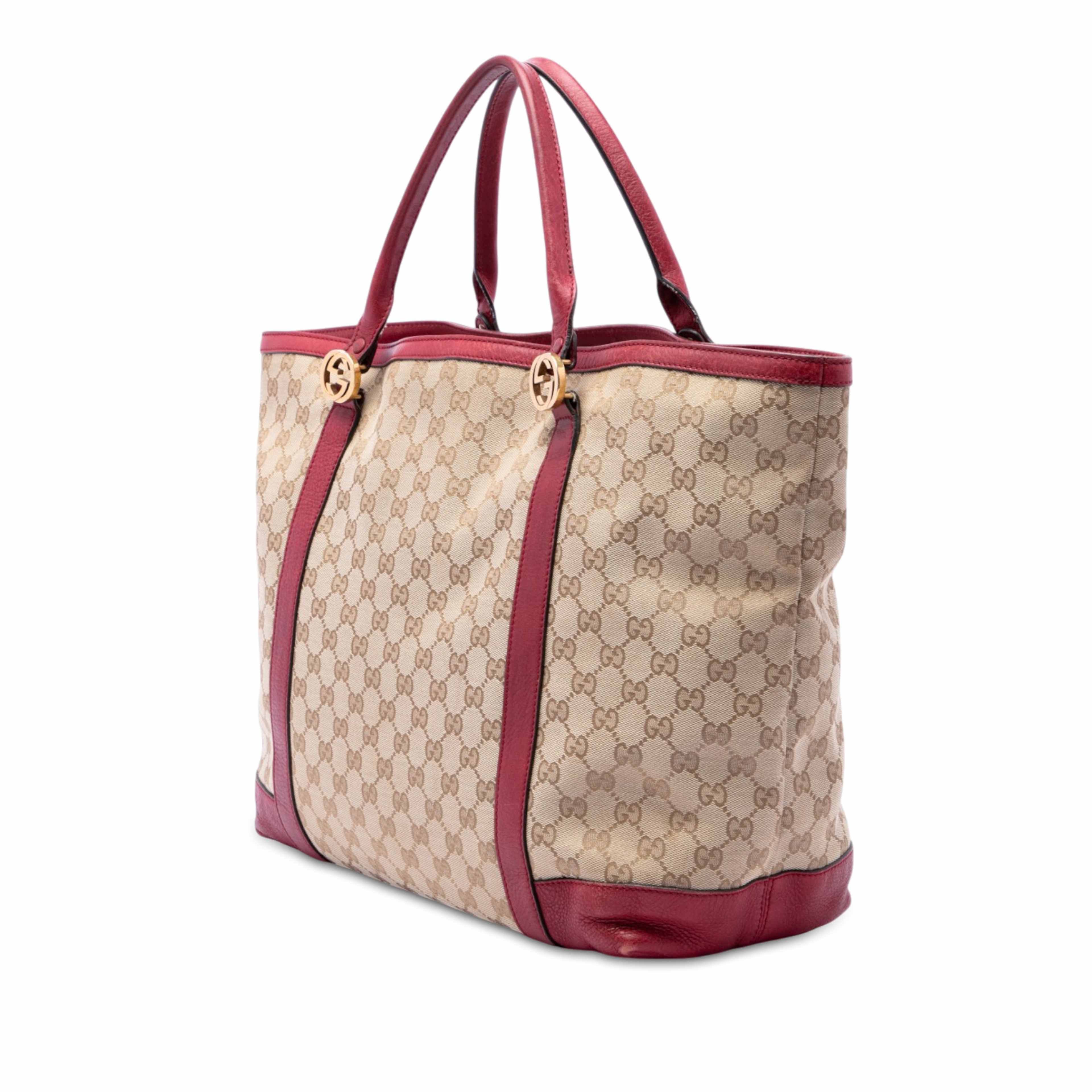 Gucci Gg Canvas Twins Tote, från Luxclusif, i färgen beige. Klicka för att öppna bilden i stort format