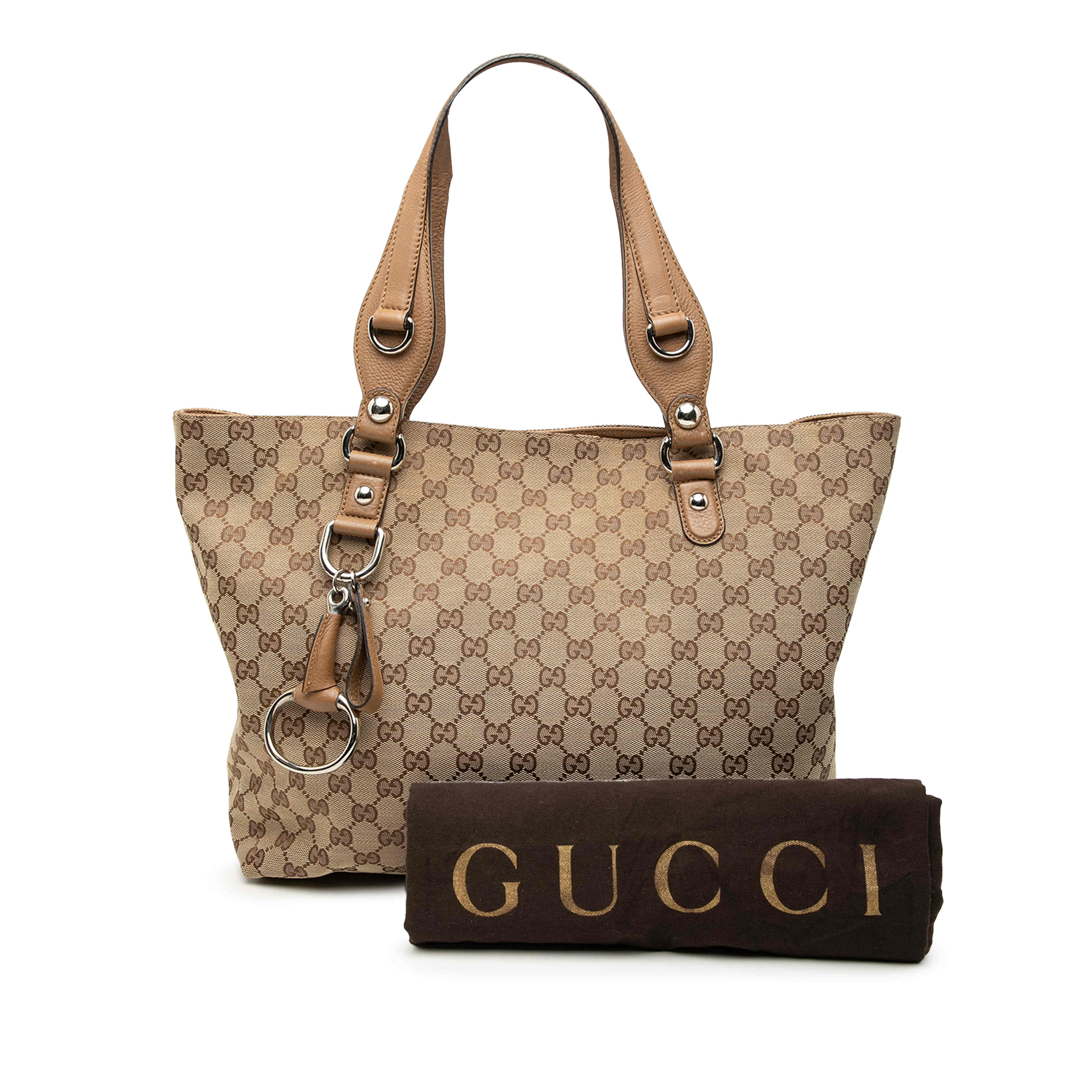 Gucci Gg Canvas Icon Bit Tote, från Luxclusif, i färgen beige. Klicka för att öppna bilden i stort format