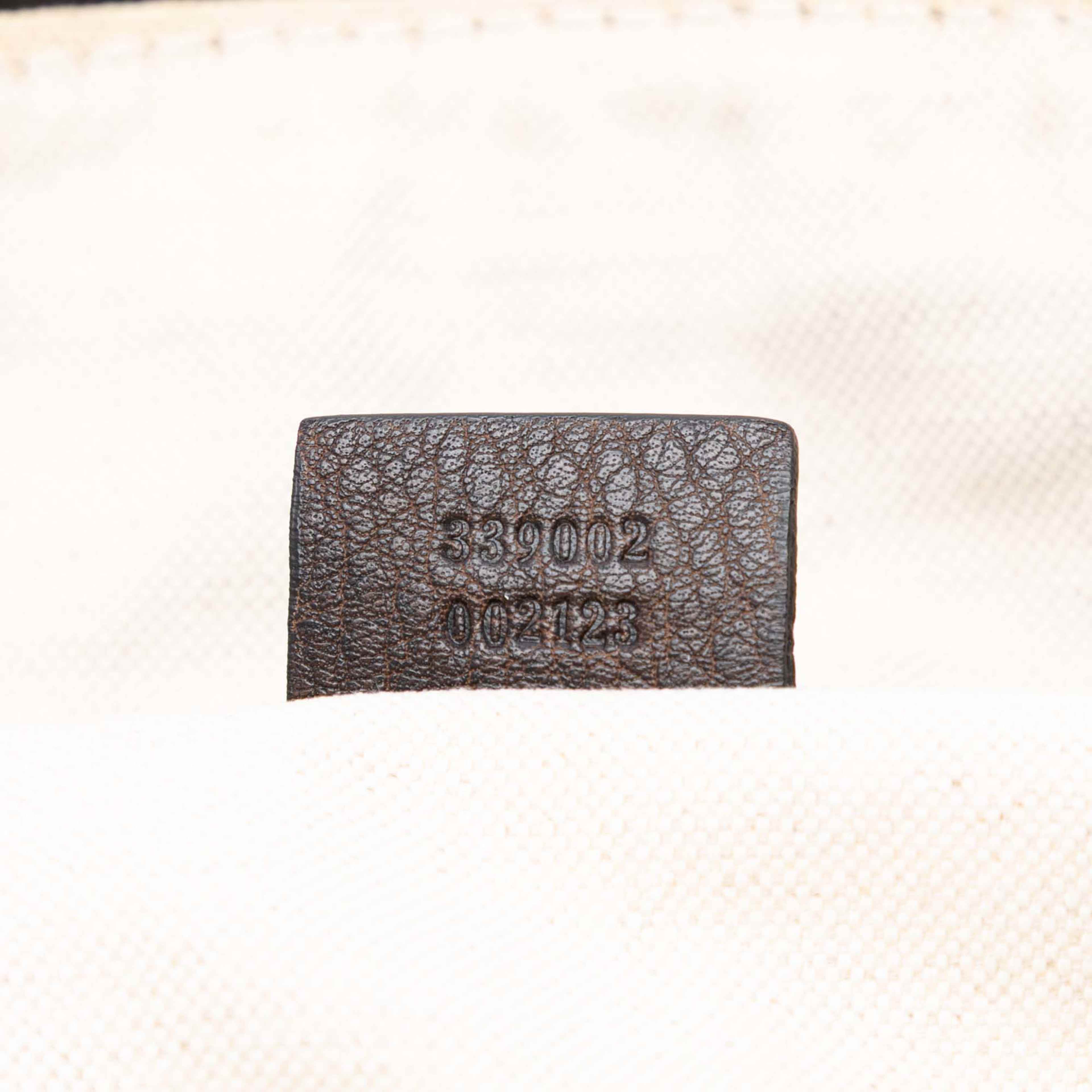 Gucci Leather Laidback Crafty Handbag, från Luxclusif, i färgen dark brown. Klicka för att öppna bilden i stort format