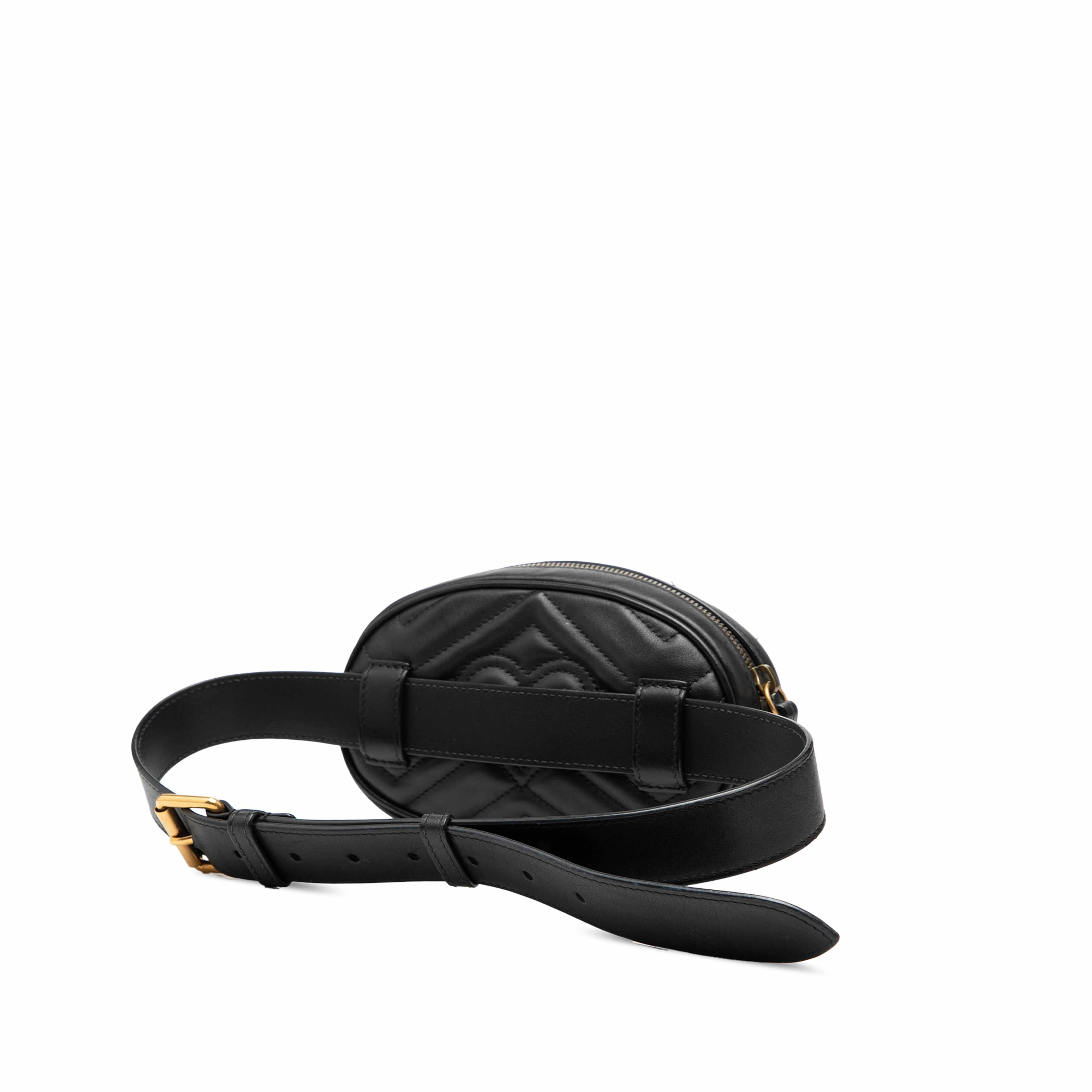 Gucci Gg Marmont Matelasse Leather Belt Bag, från Luxclusif, i färgen black. Klicka för att öppna bilden i stort format